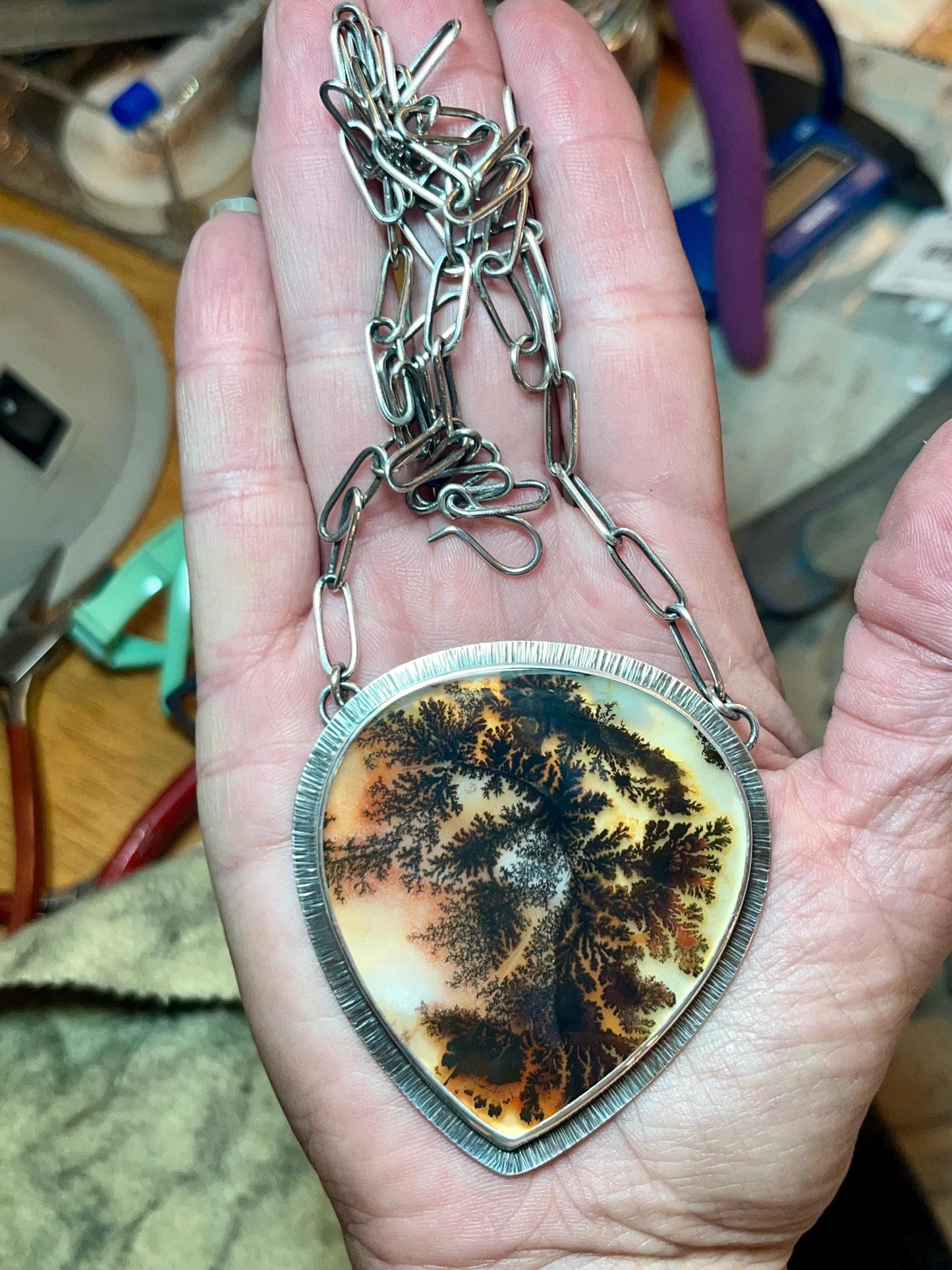Dendritic Agate Statement Necklace