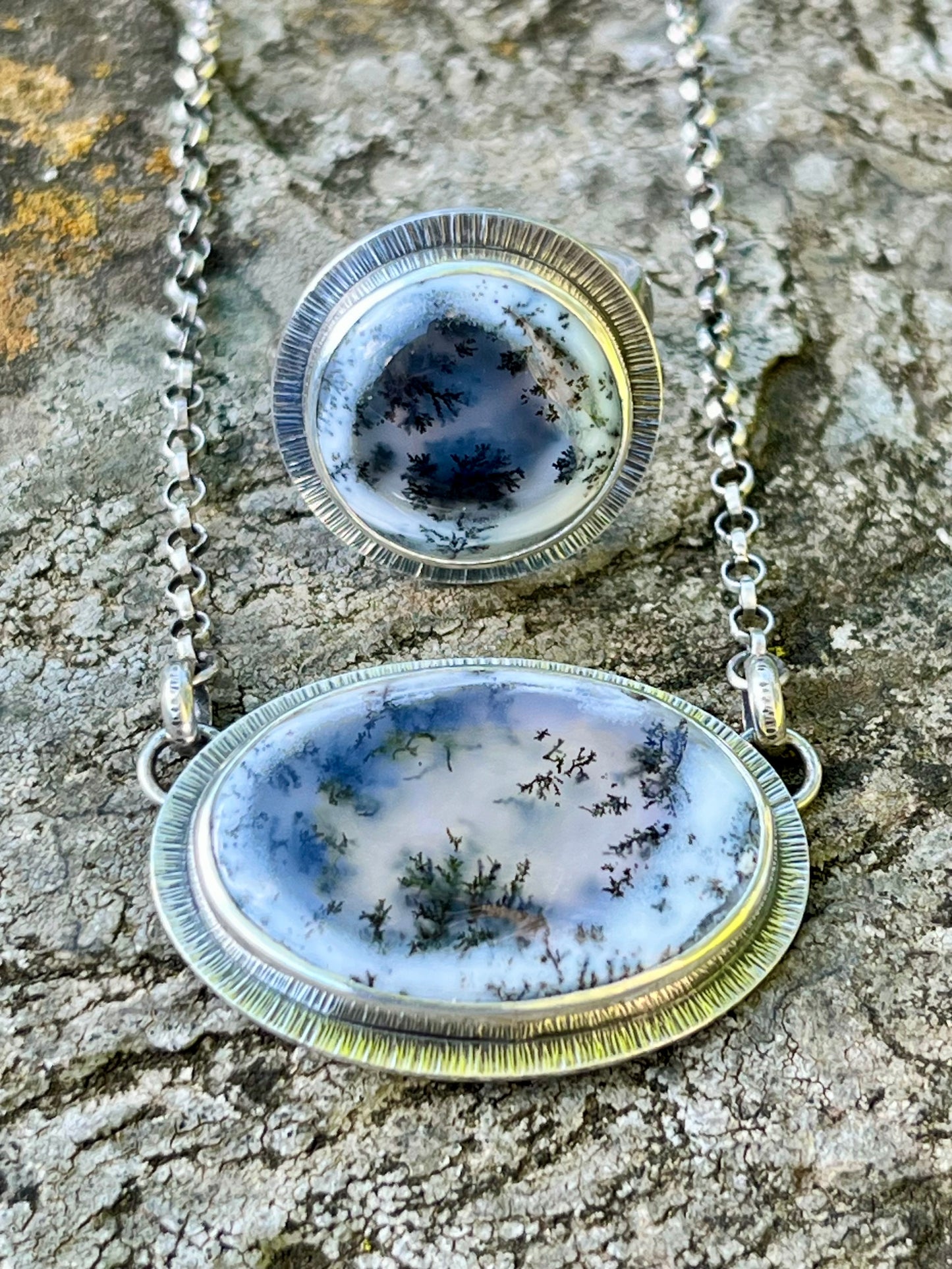 Dendritic Opalized Agate Oval Necklace