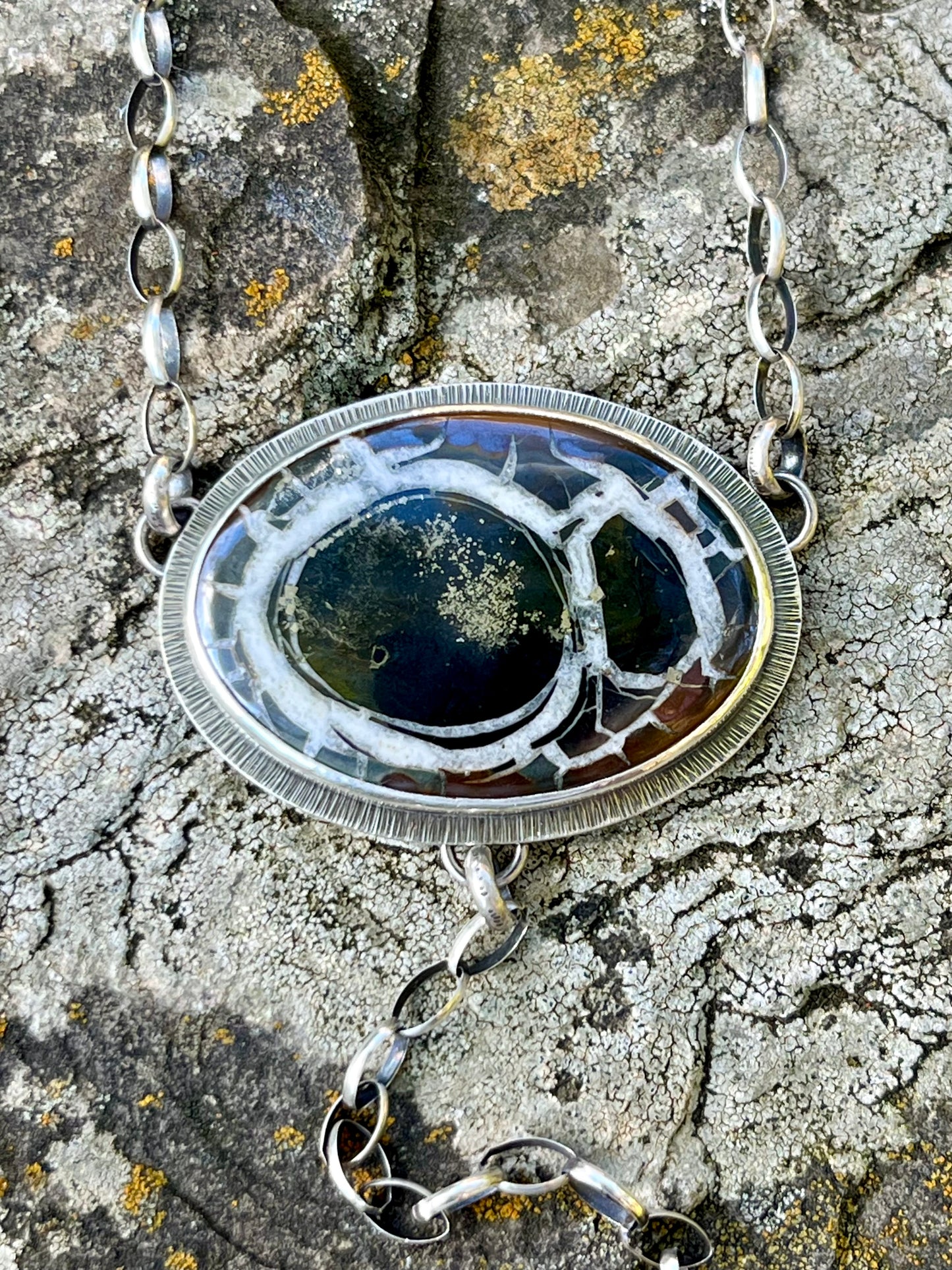 Septarian Nodule Lariat Style Necklace