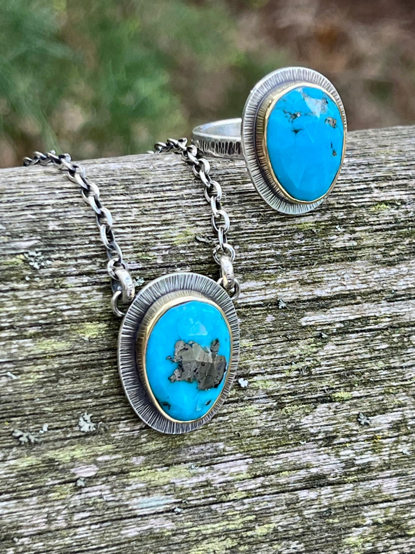 Faceted Morenci Turquoise Ring