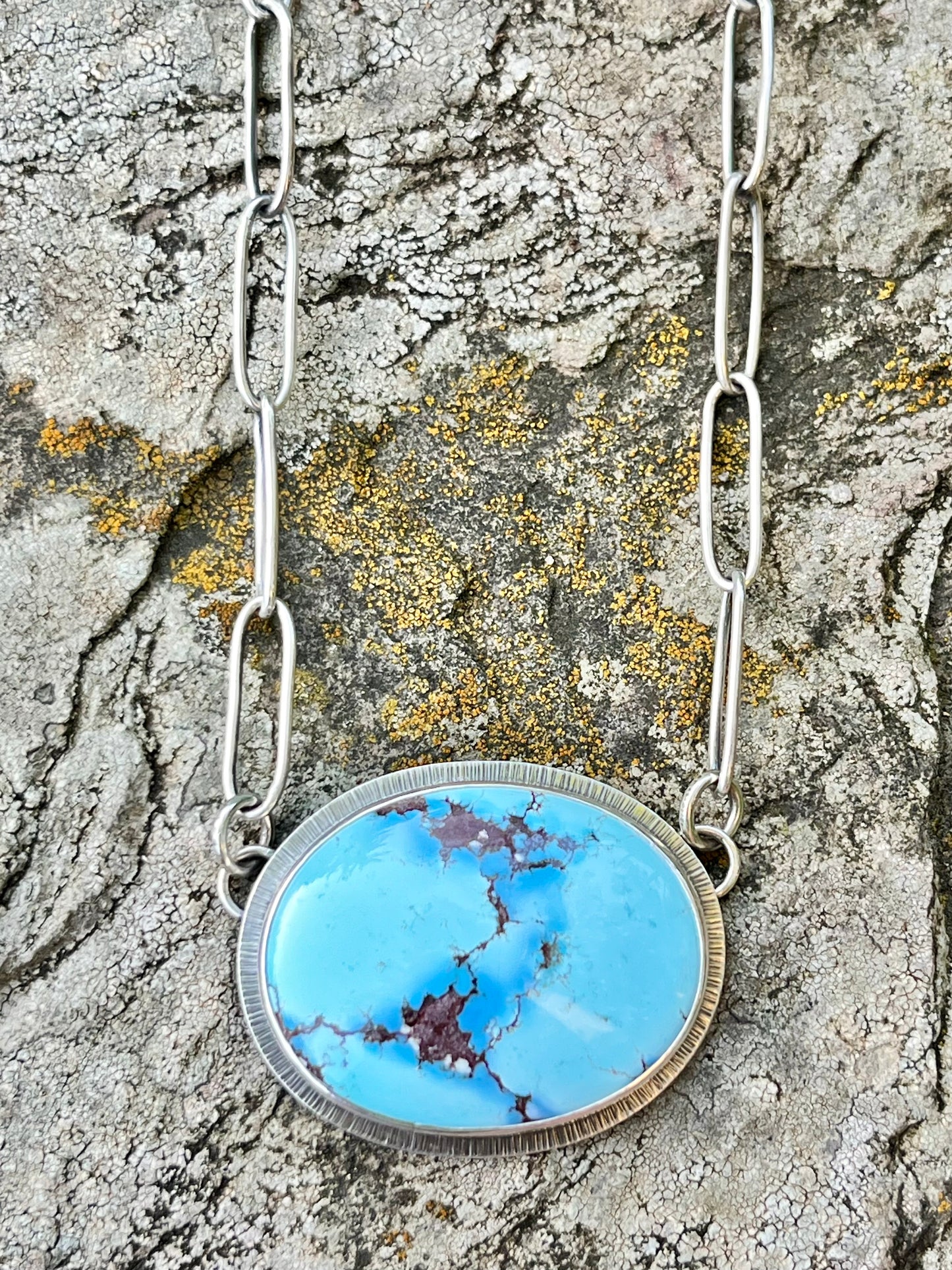 Golden Hill Turquoise Necklace with Handmade Chain