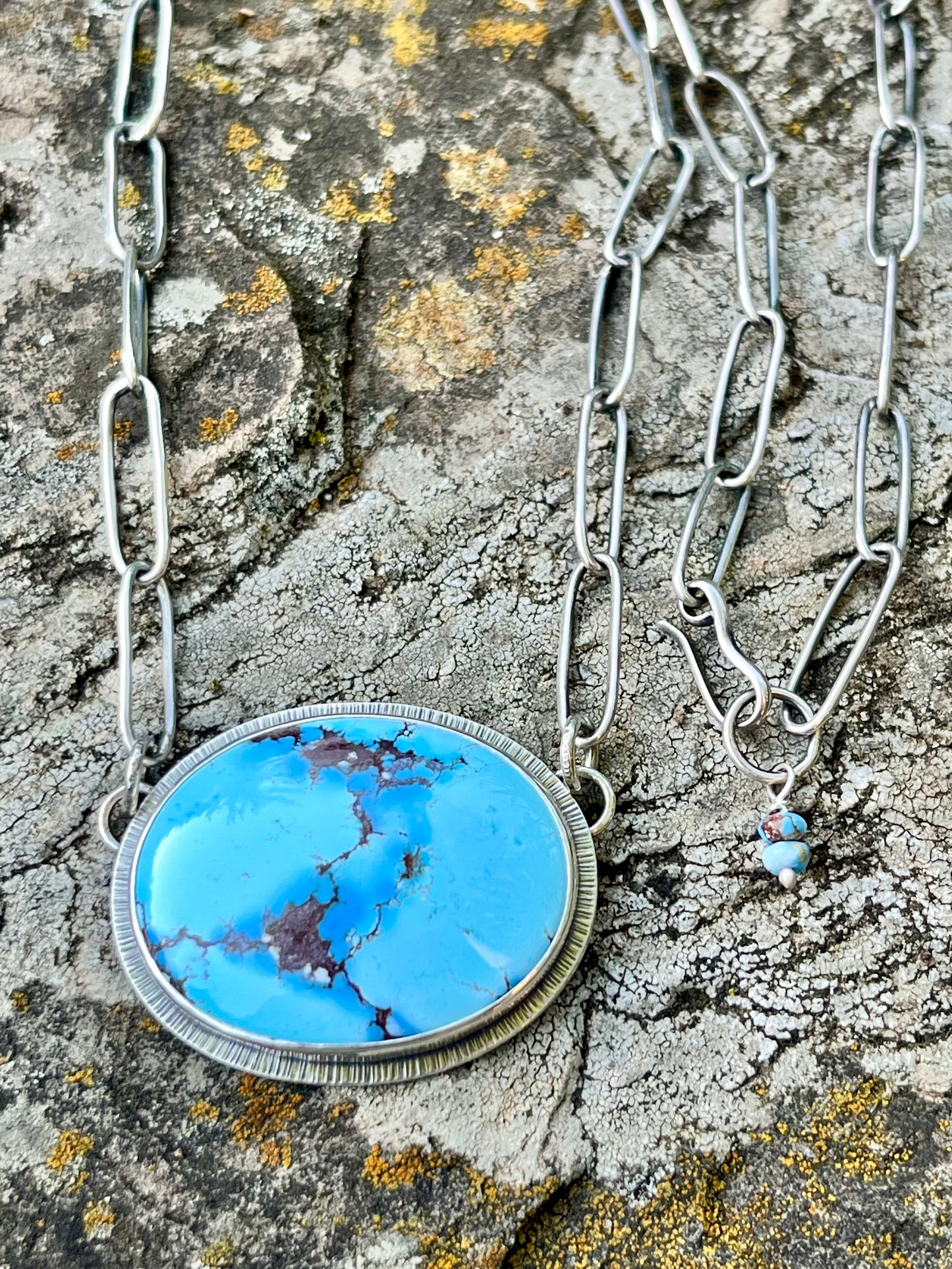 Golden Hill Turquoise Necklace with Handmade Chain