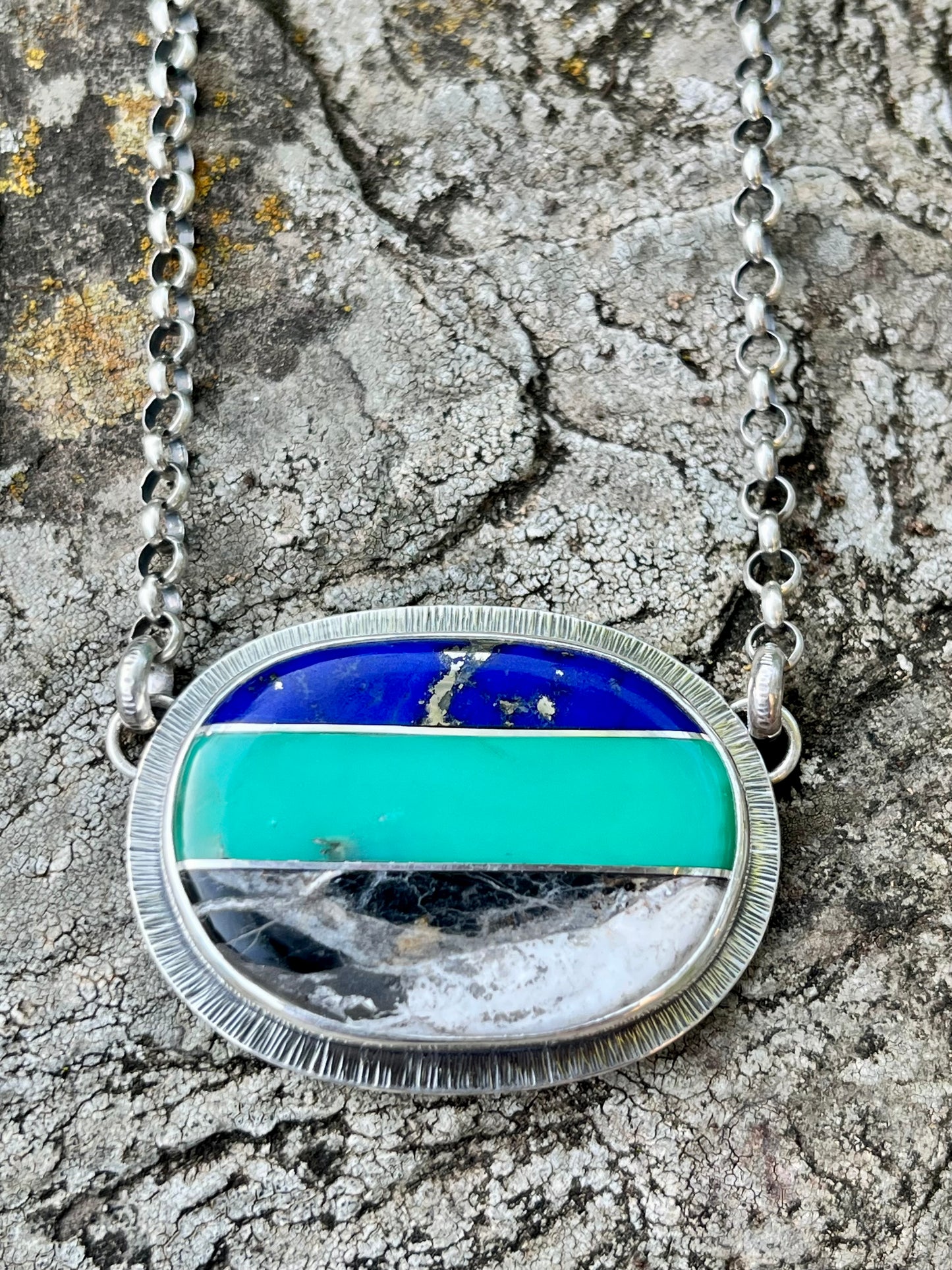 Intarsia Oval Necklace