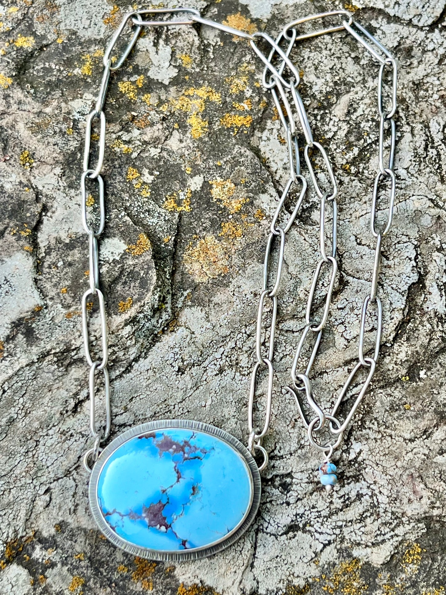 Golden Hill Turquoise Necklace with Handmade Chain