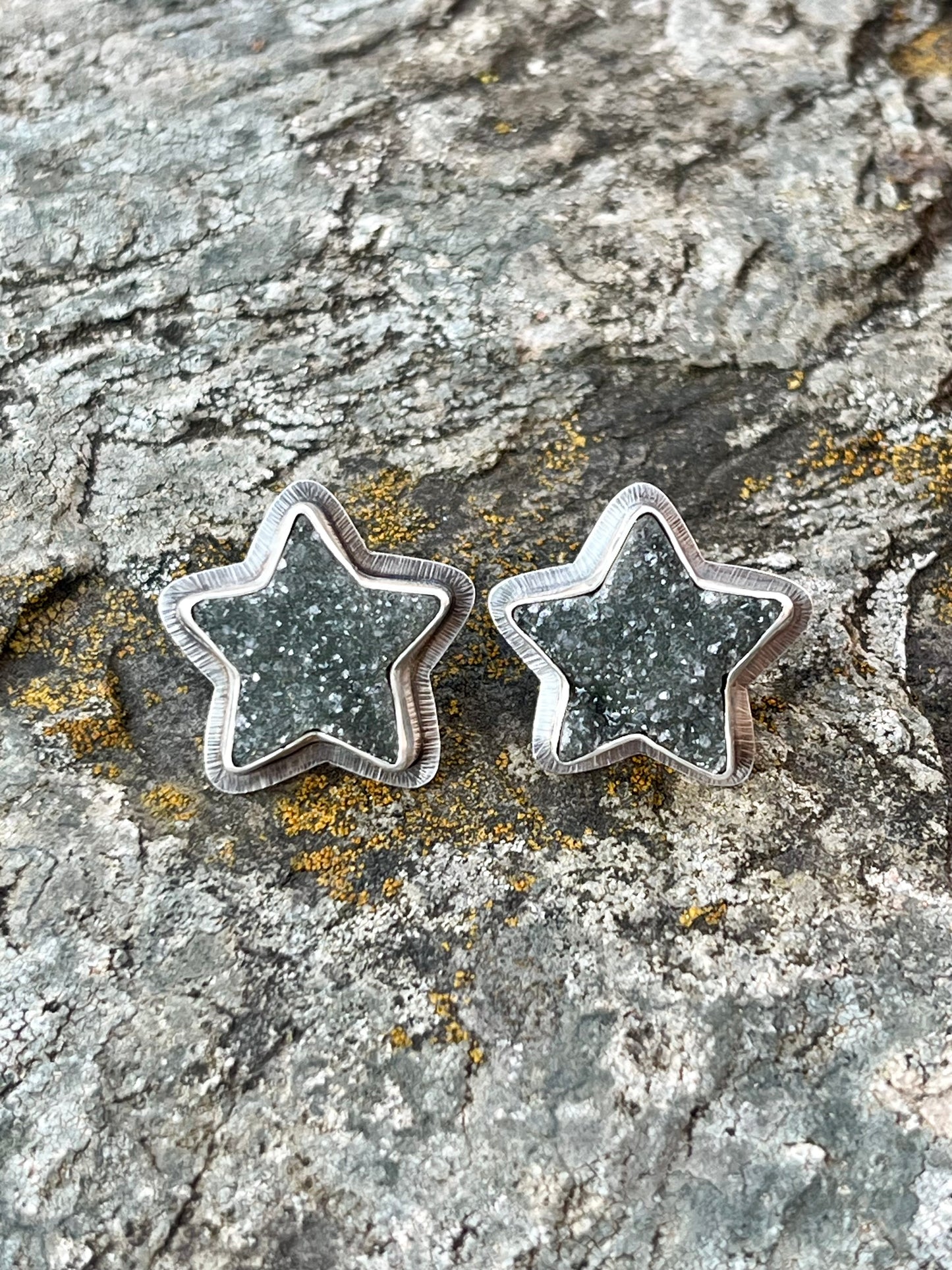 Drusy Star Earrings