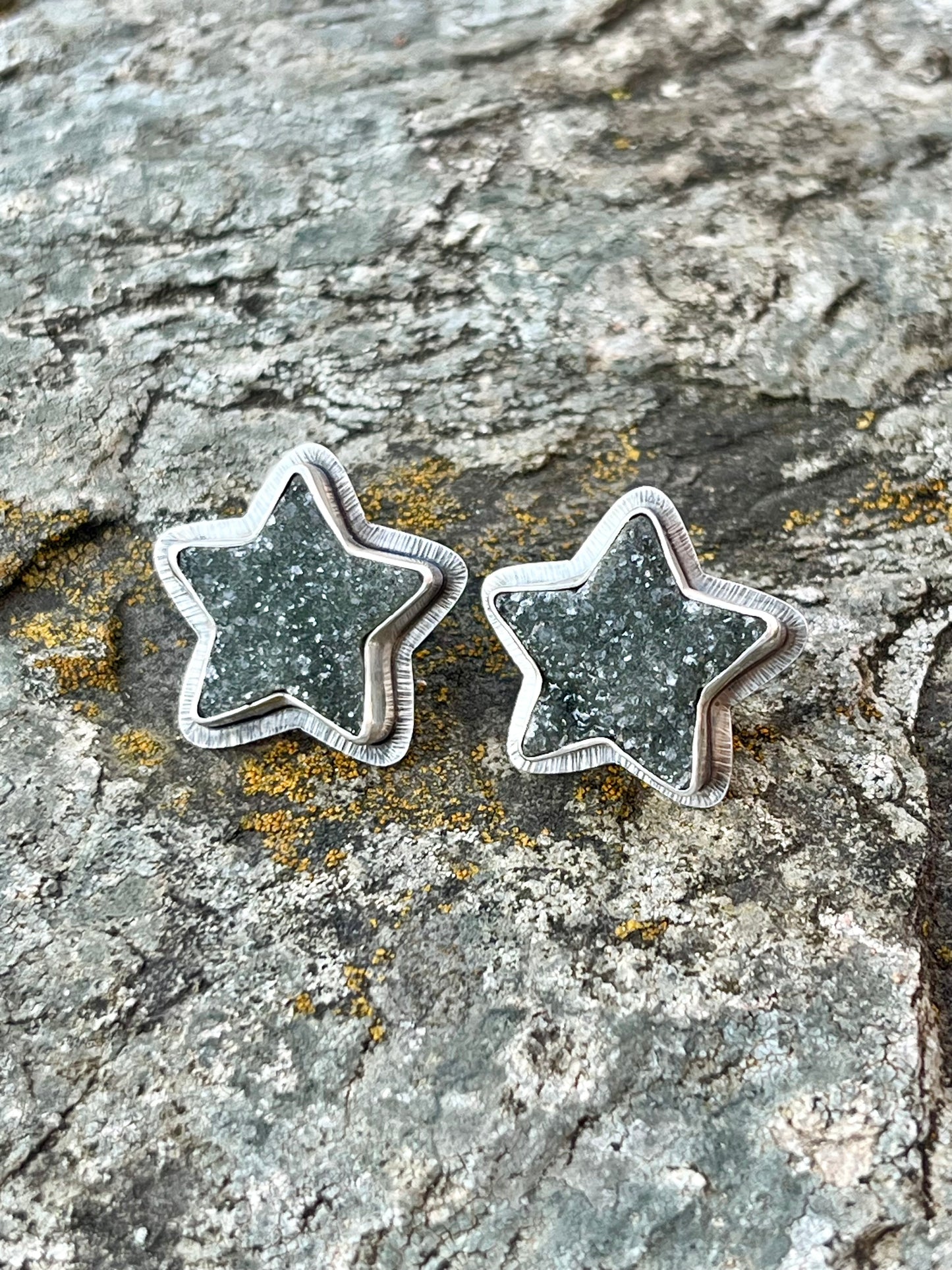 Drusy Star Earrings