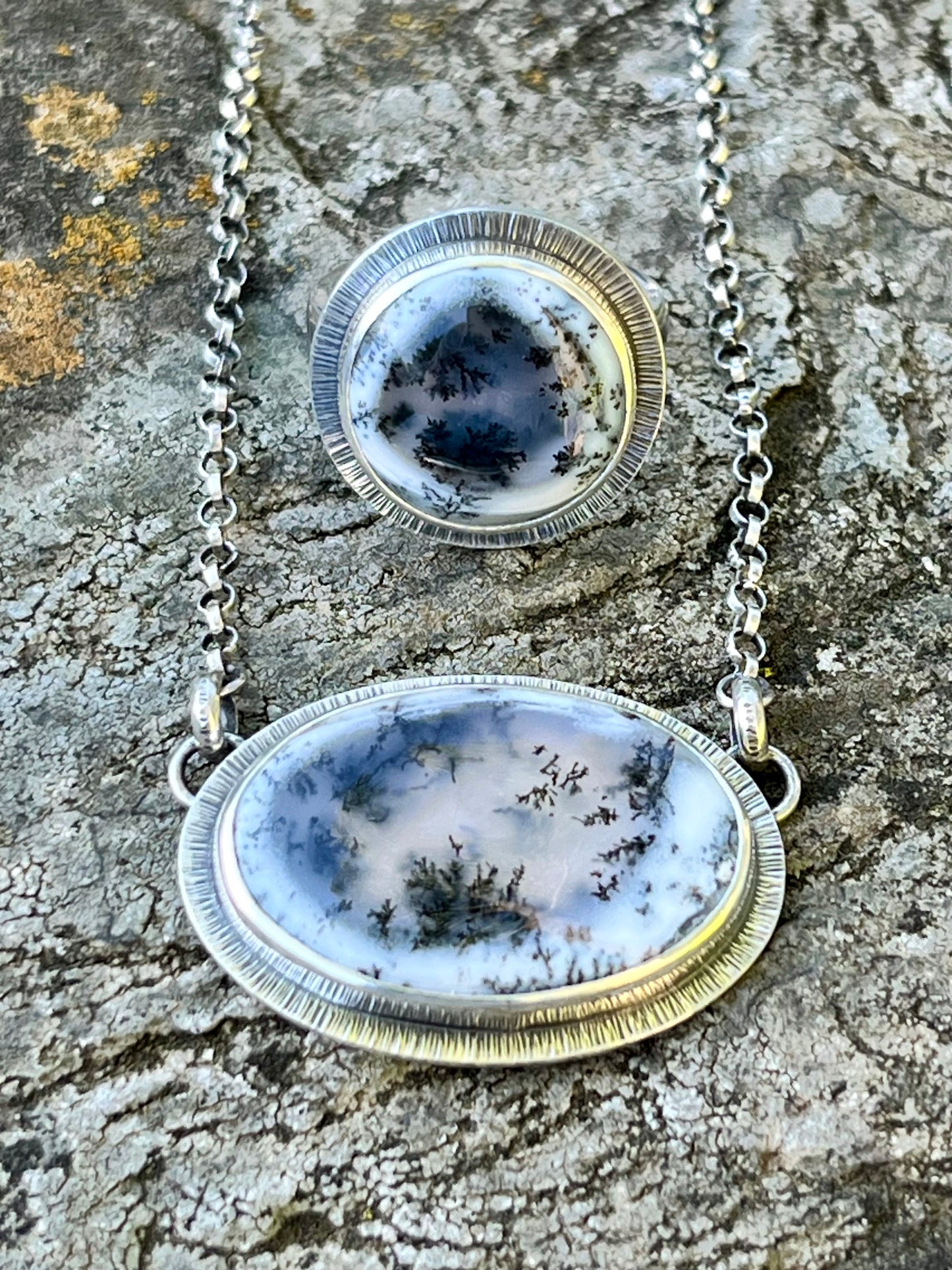 Dendritic Opalized Agate Ring
