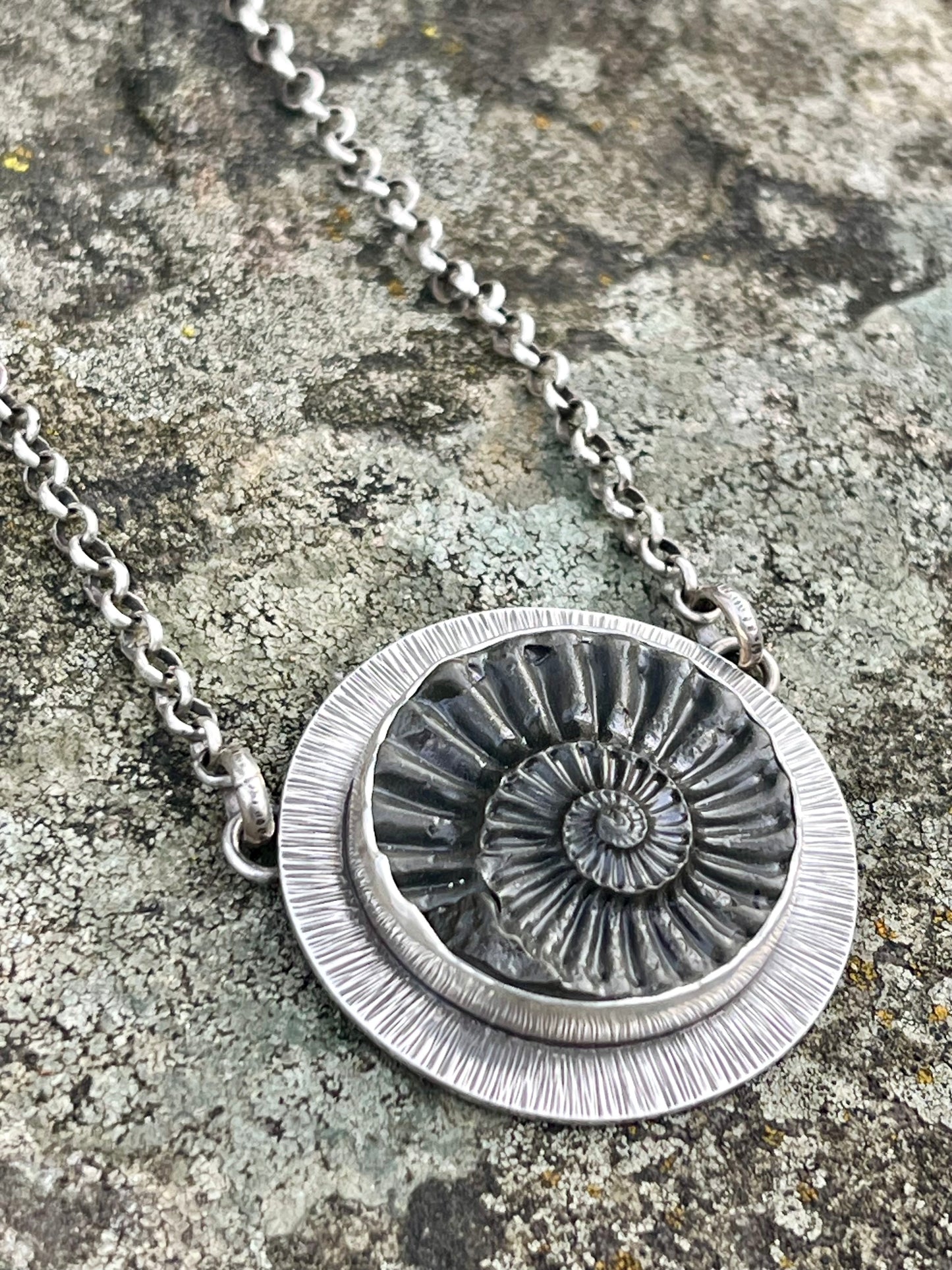 Pyritized Ammonite Negative Necklace