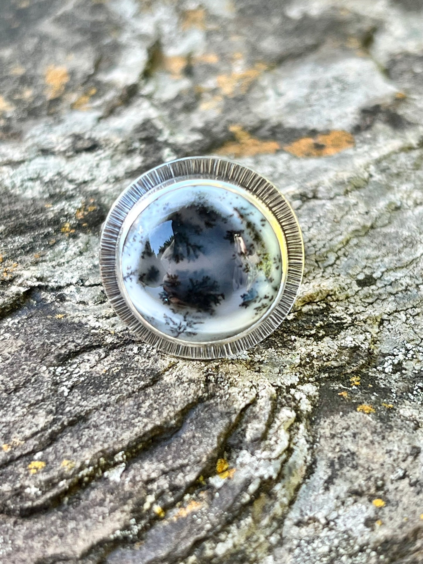 Dendritic Opalized Agate Ring