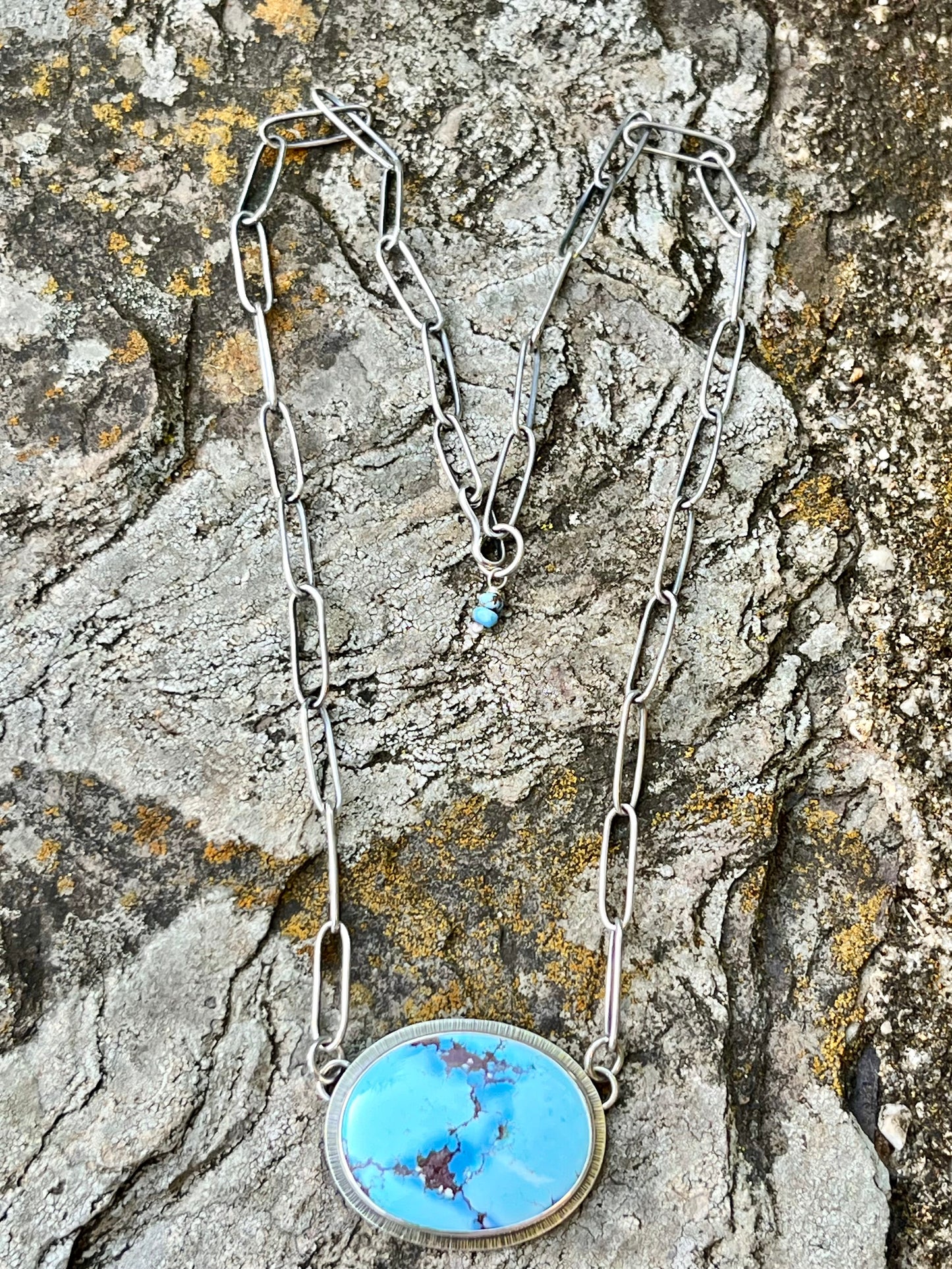 Golden Hill Turquoise Necklace with Handmade Chain