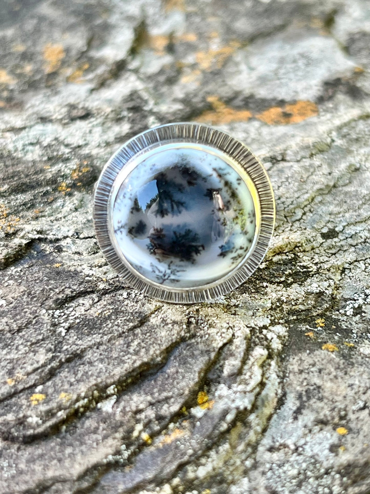 Dendritic Opalized Agate Ring
