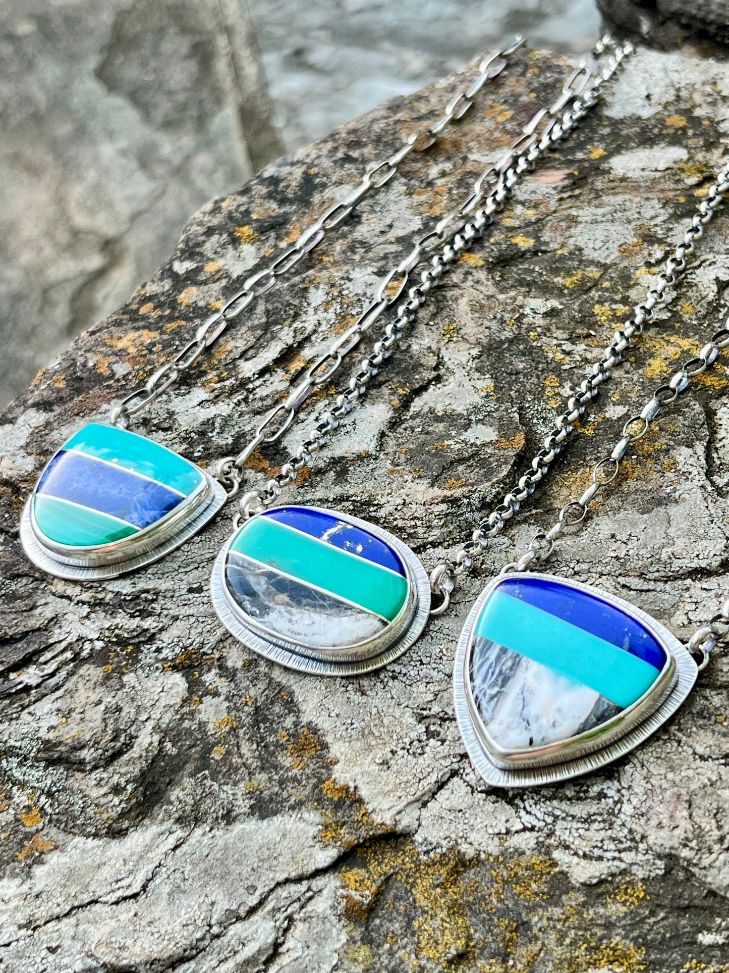 Intarsia Shield Necklace
