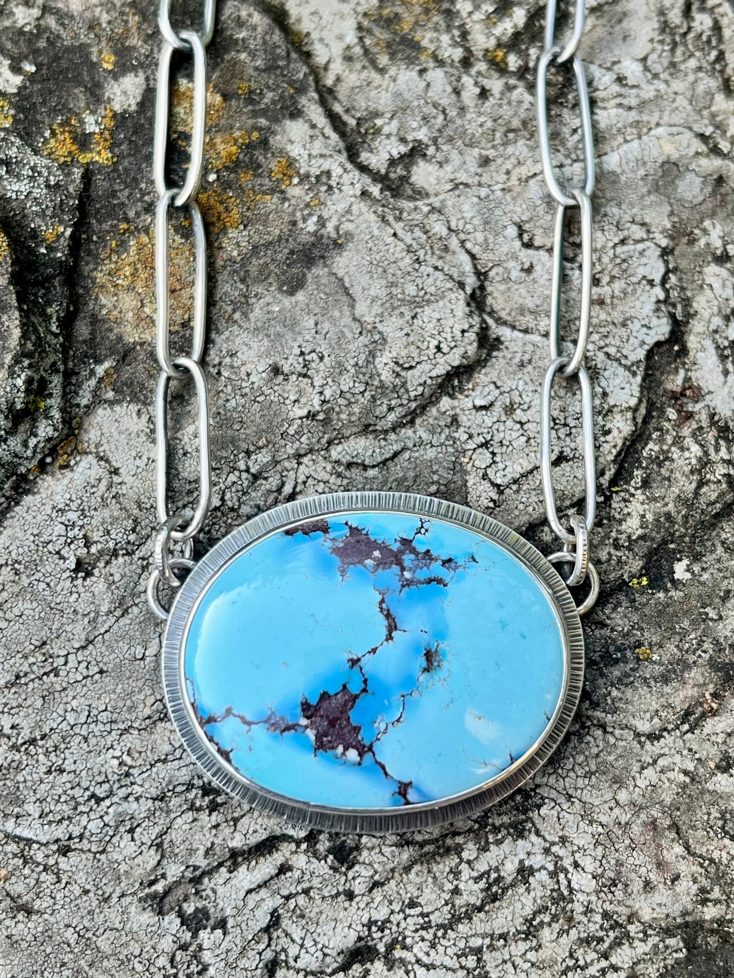 Golden Hill Turquoise Necklace with Handmade Chain