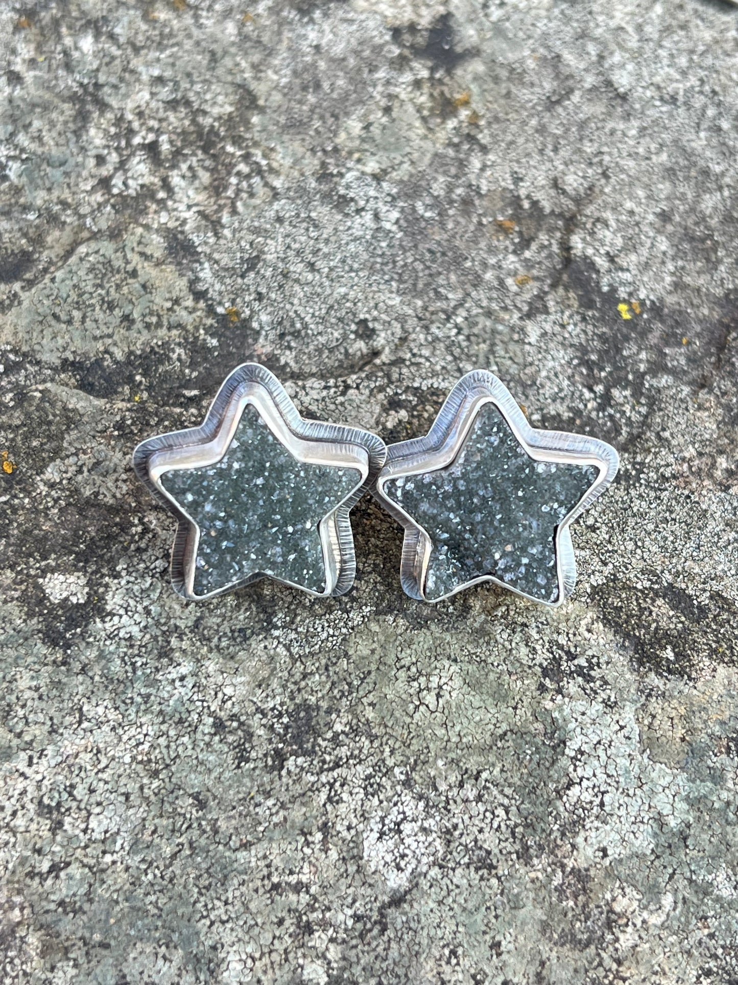 Drusy Star Earrings