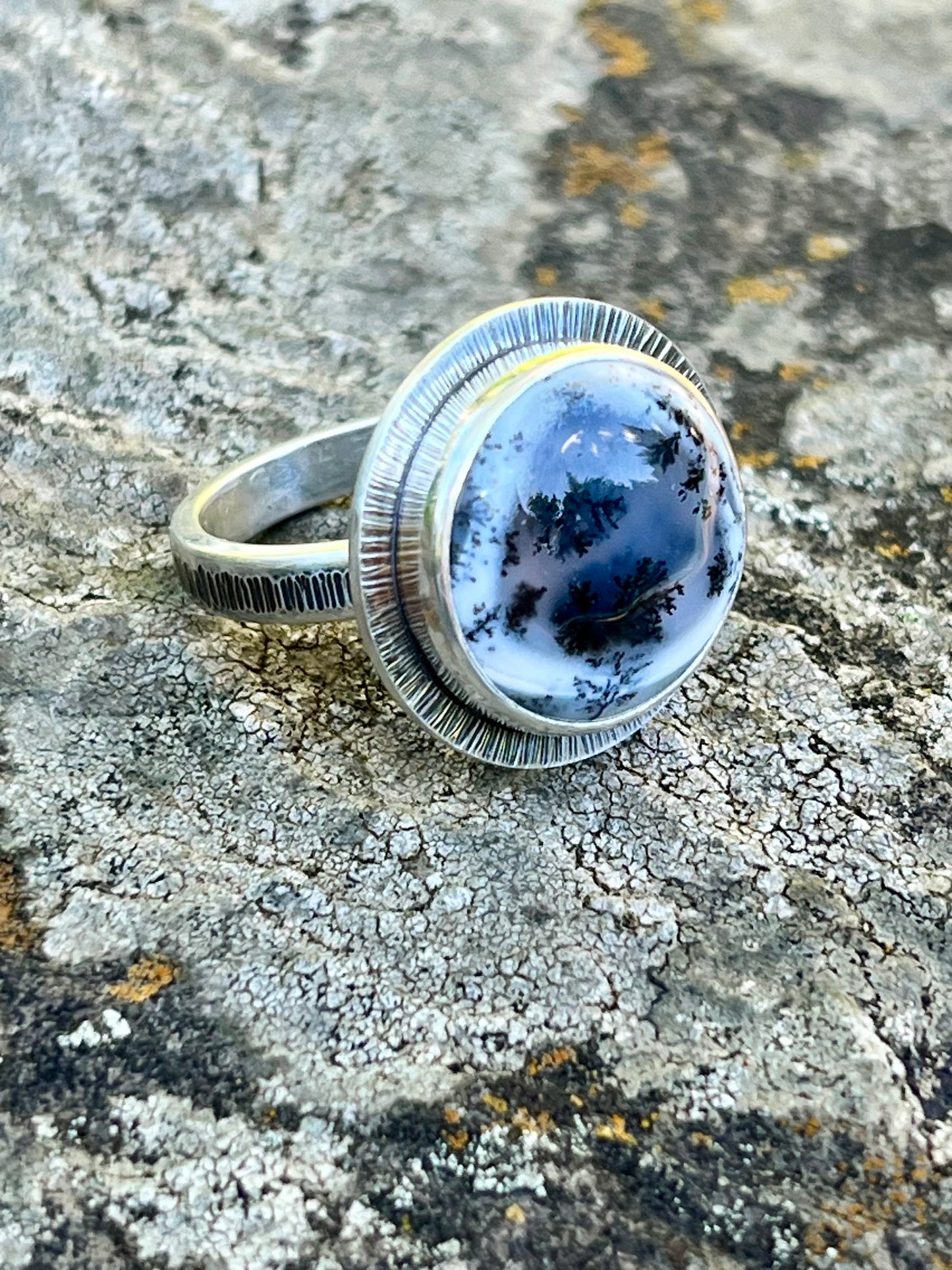 Dendritic Opalized Agate Ring