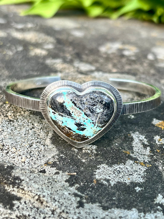 Blackjack Turquoise Heart Cuff