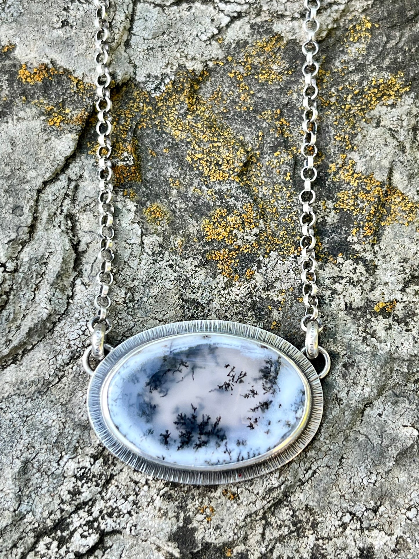Dendritic Opalized Agate Oval Necklace