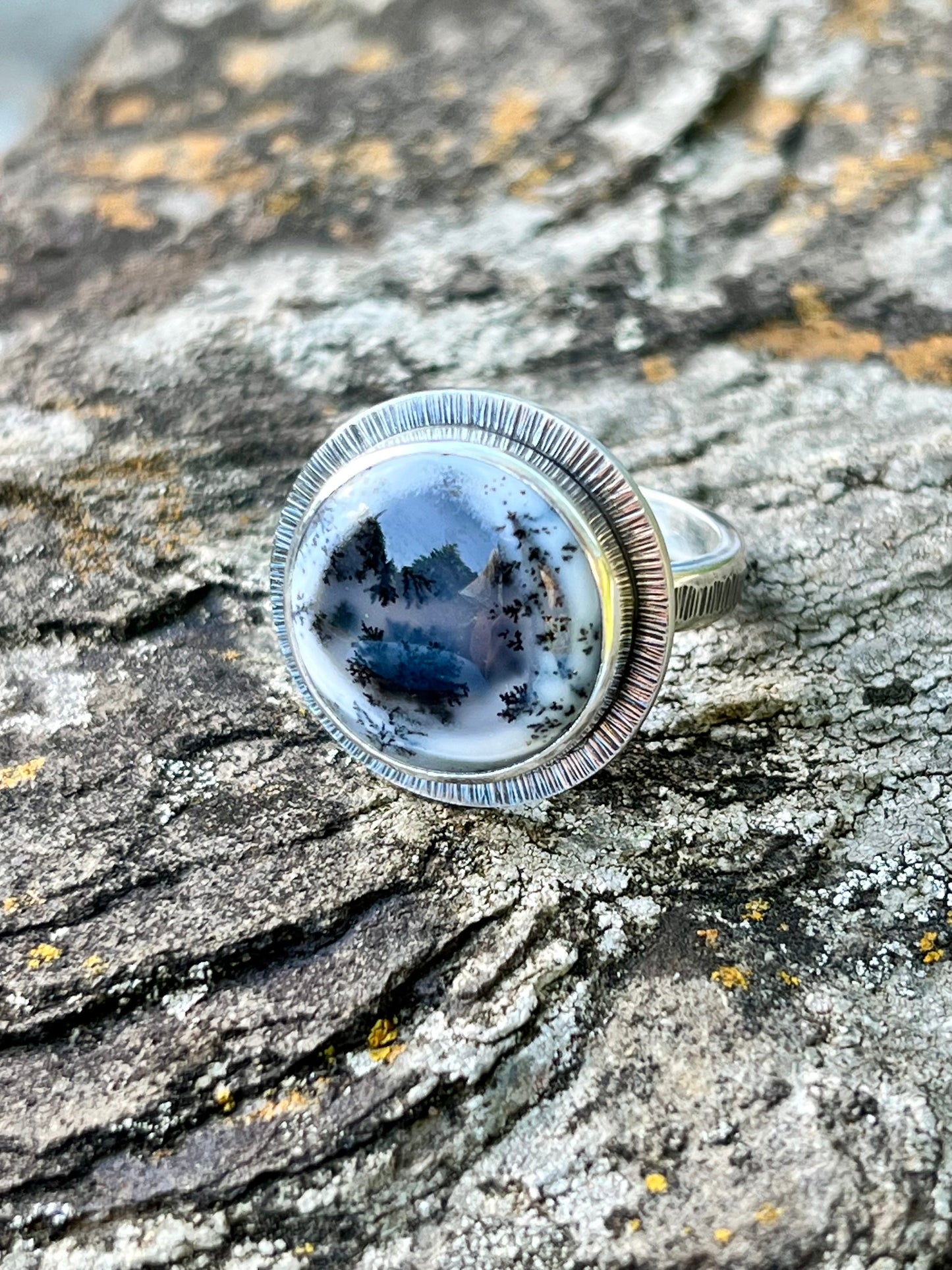 Dendritic Opalized Agate Ring