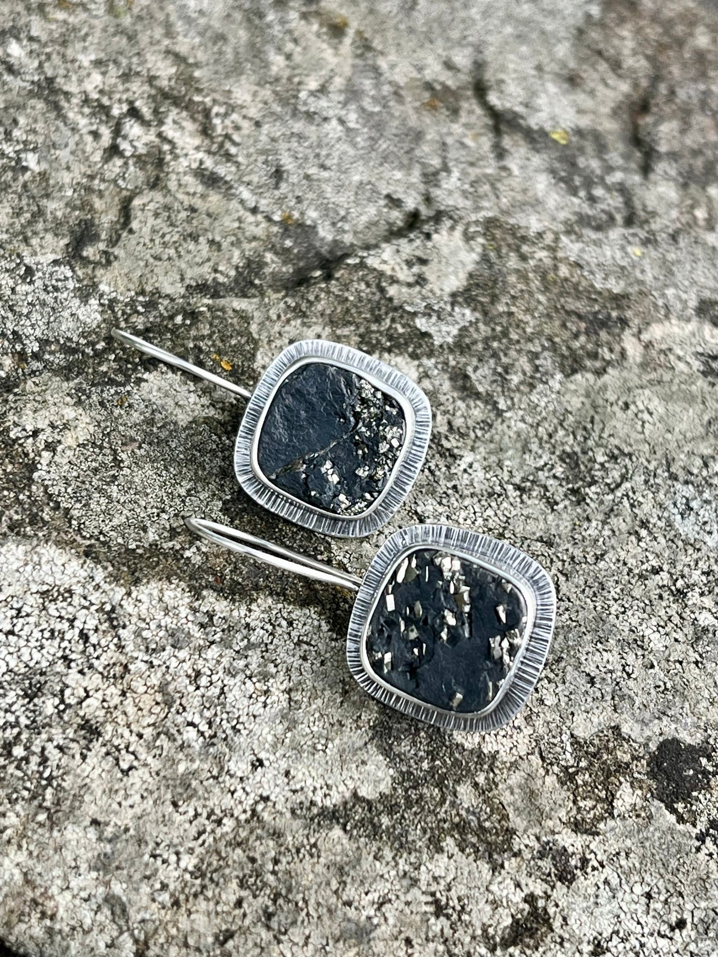 Pyrite Drusy Hook Earrings
