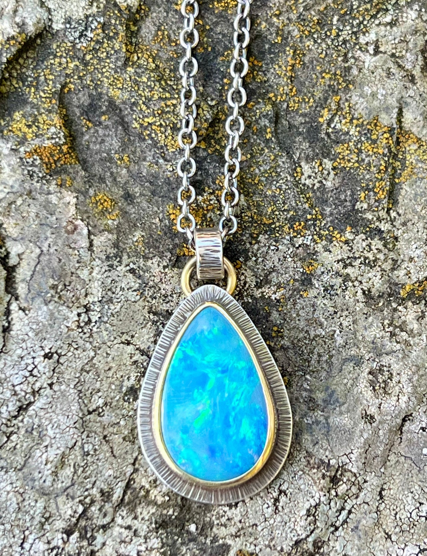 Australian Lightning Ridge Opal Necklace