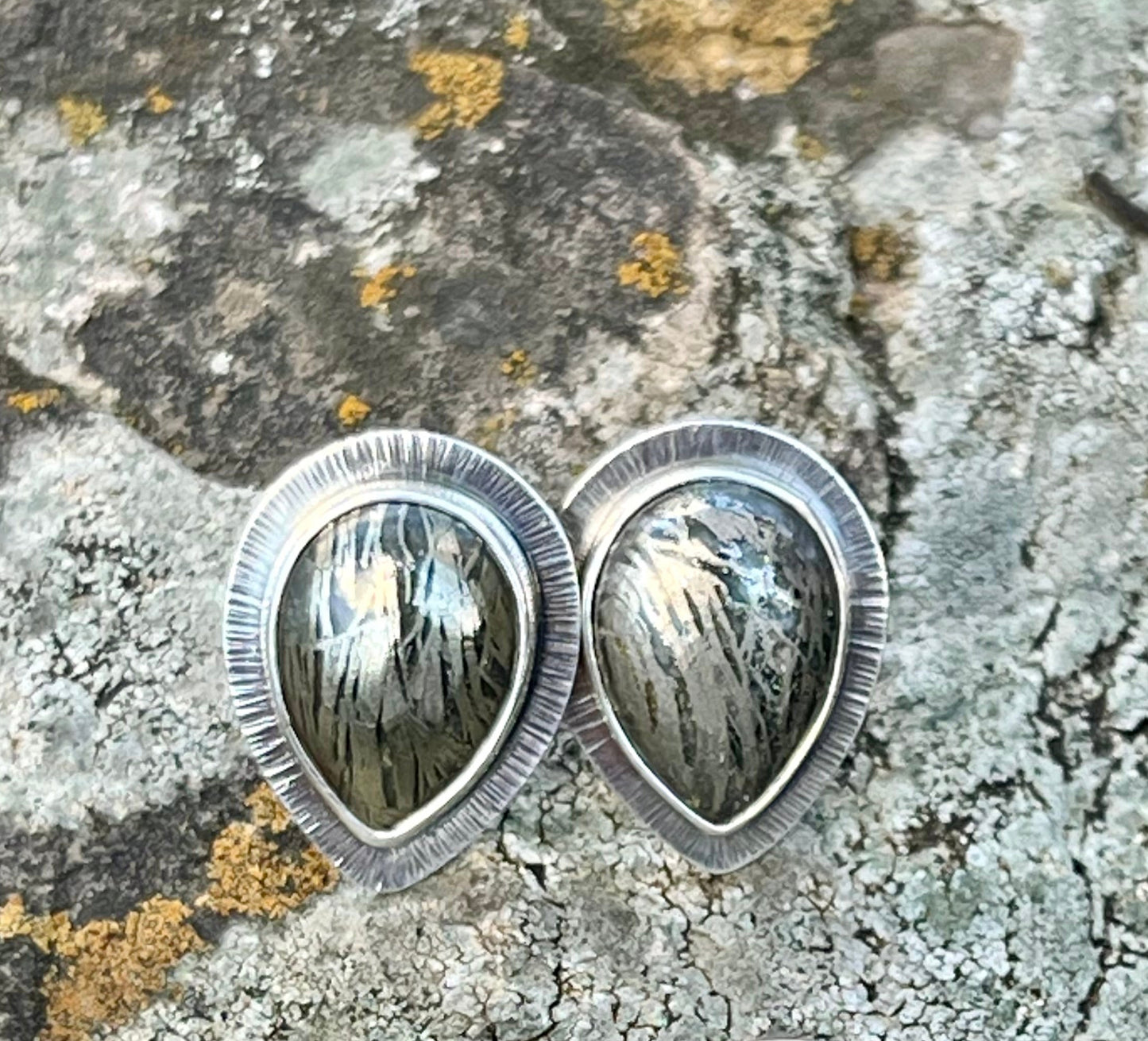 Feathered Pyrite Earrings