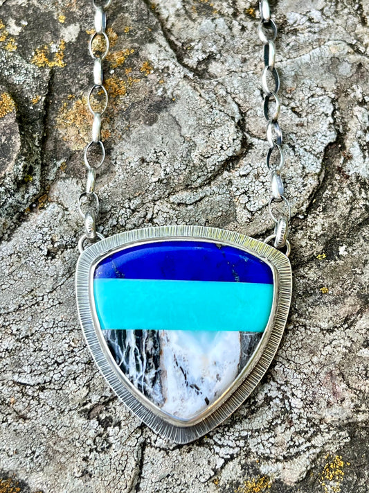 Intarsia Shield Necklace