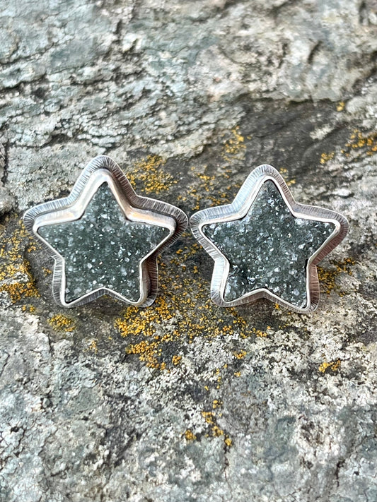 Drusy Star Earrings