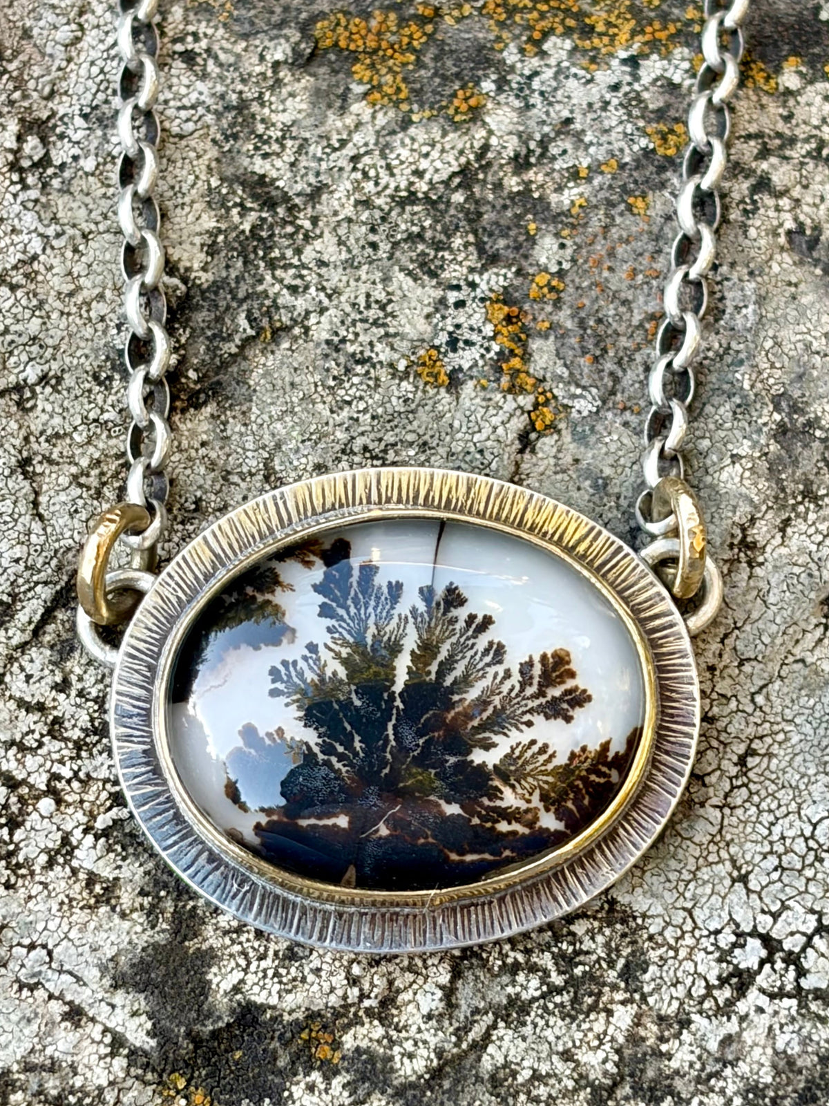 Dendritic Agate Doublet Necklace