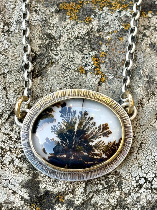 Dendritic Agate Doublet Necklace