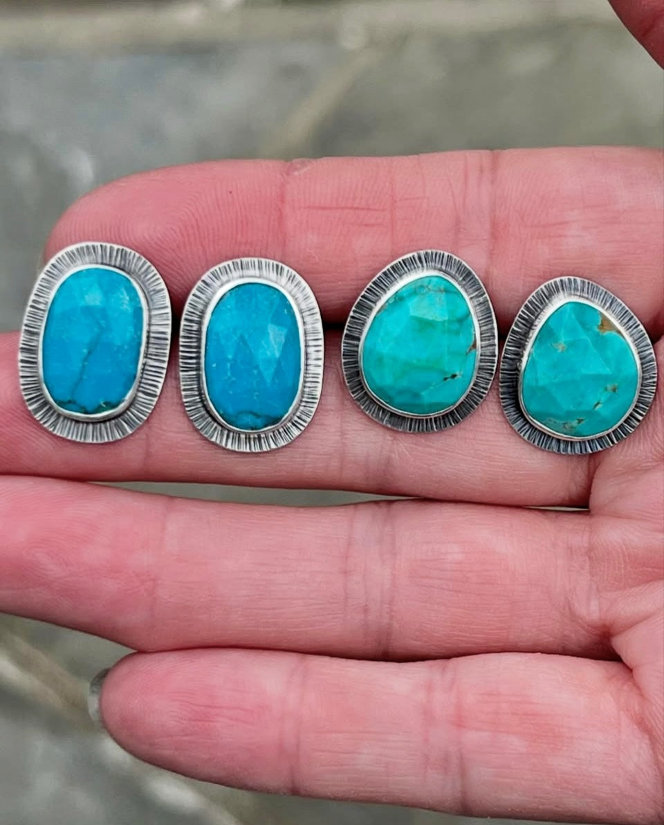 Faceted Turquoise Earrings