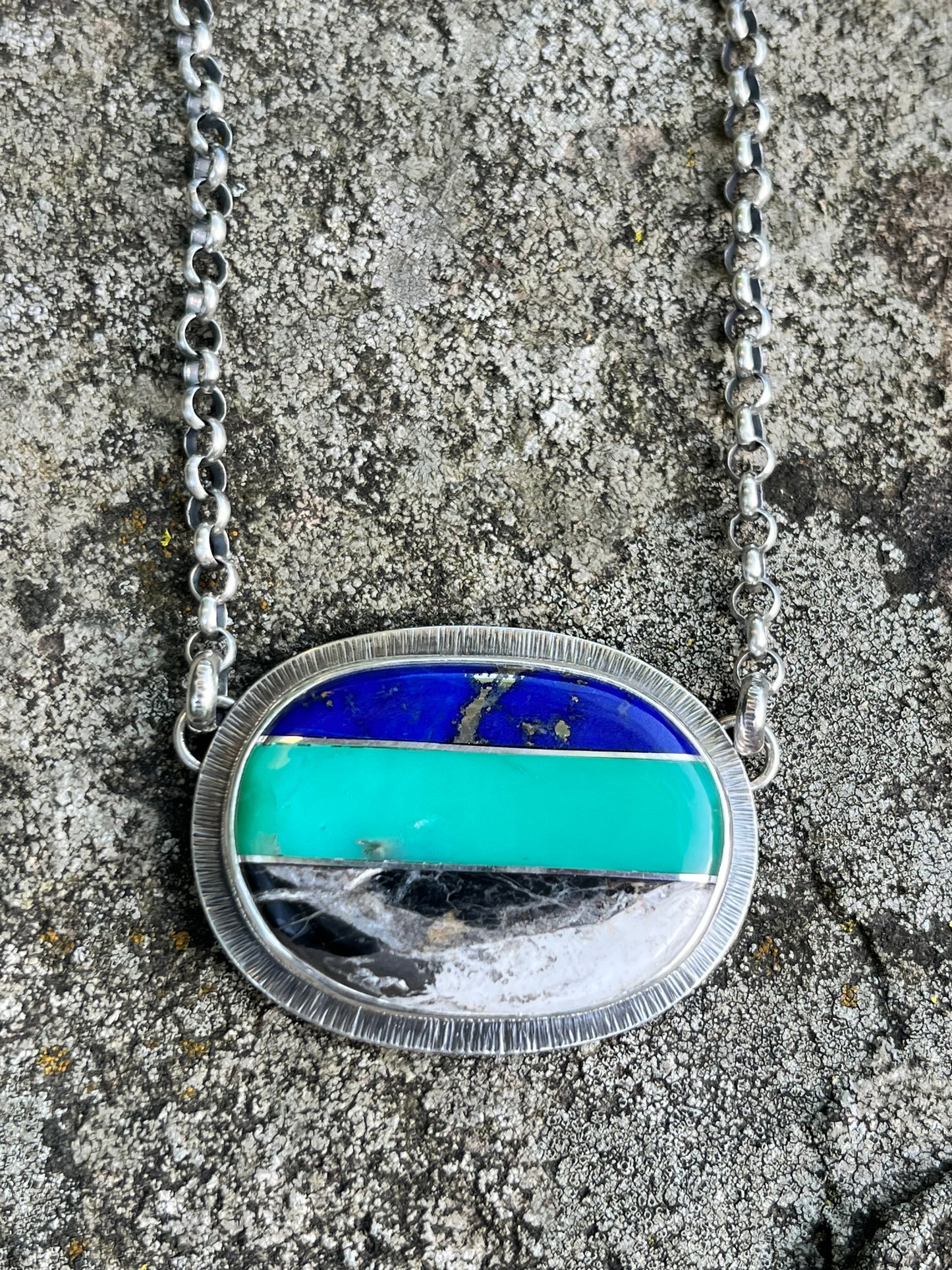 Intarsia Oval Necklace