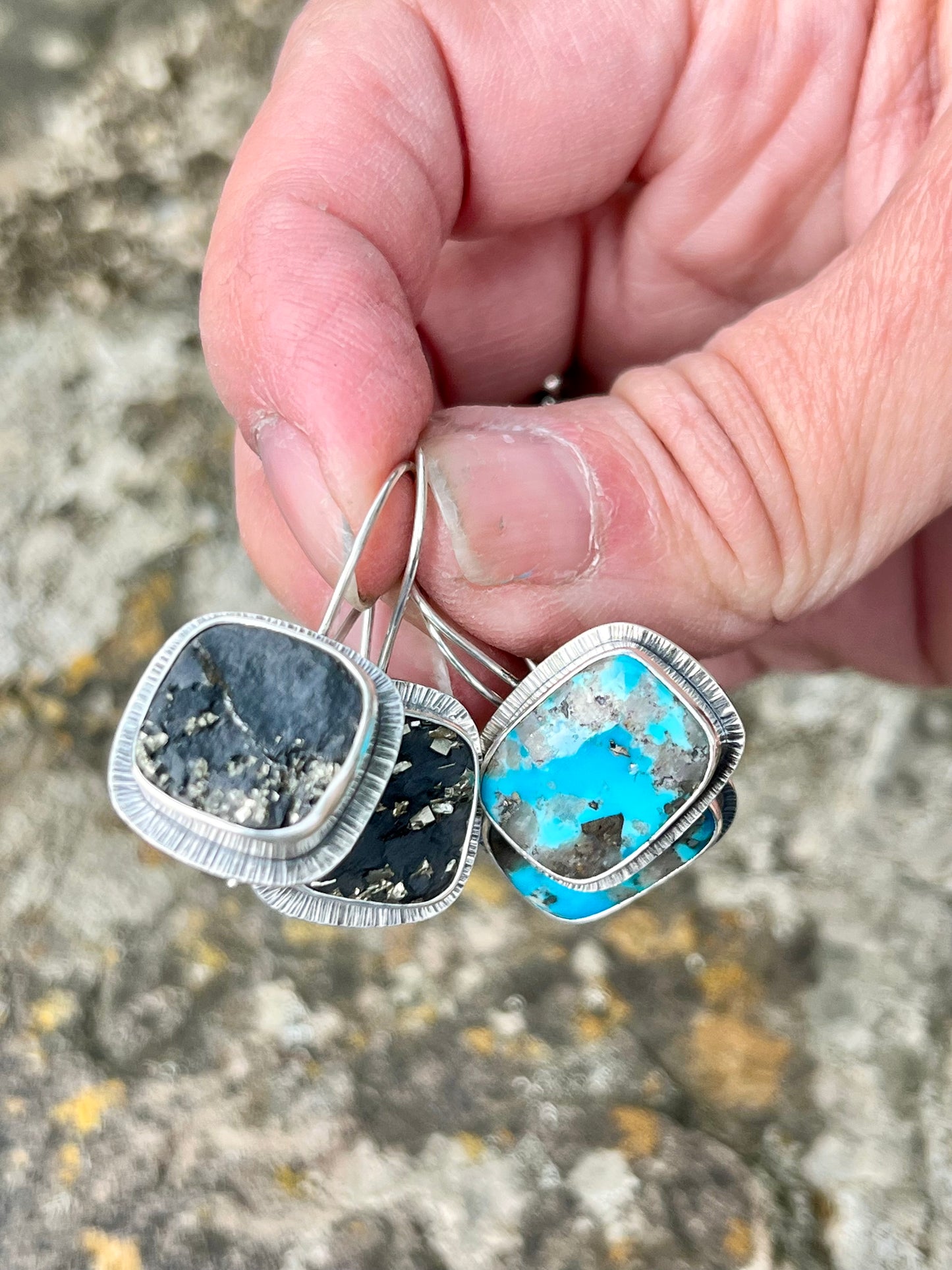 Pyrite Drusy Hook Earrings
