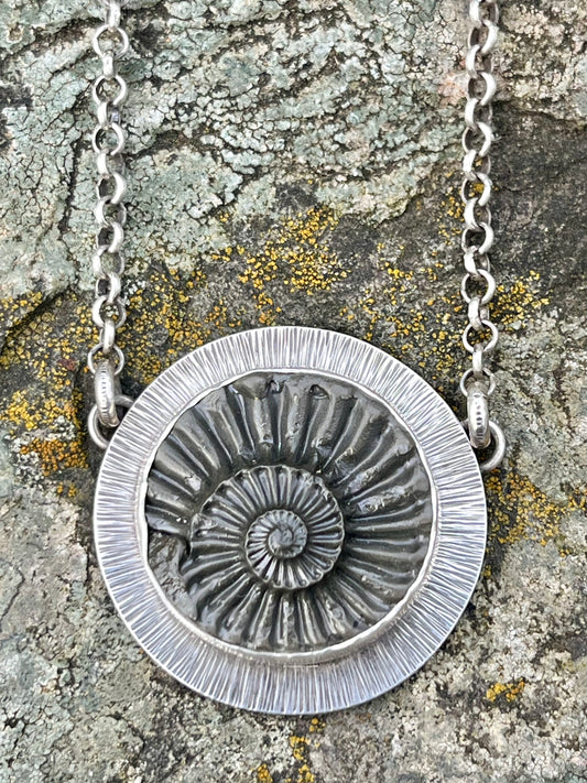 Pyritized Ammonite Negative Necklace
