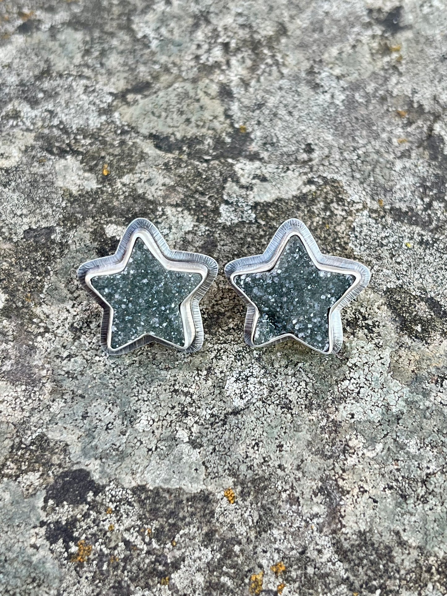 Drusy Star Earrings