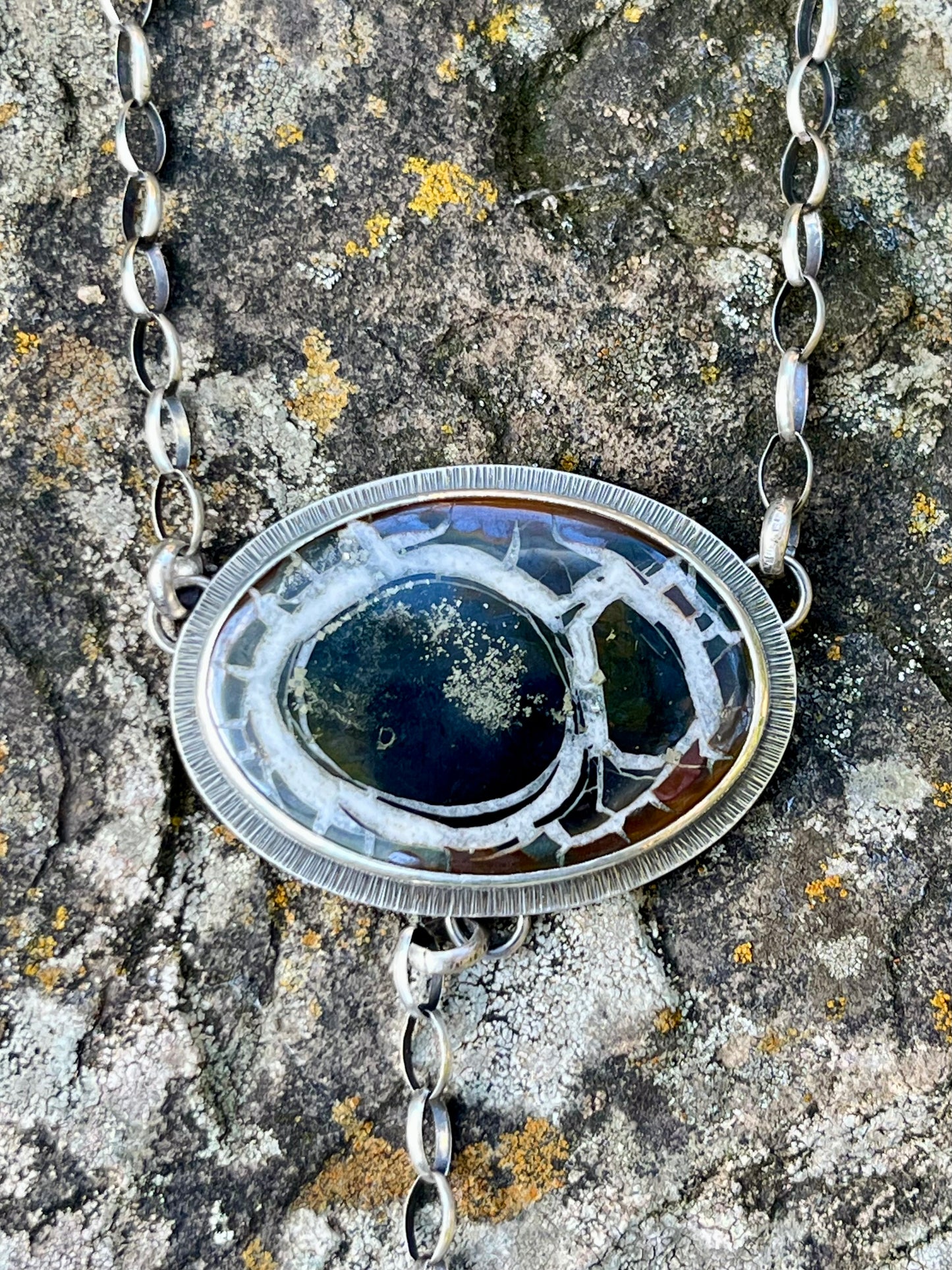 Septarian Nodule Lariat Style Necklace