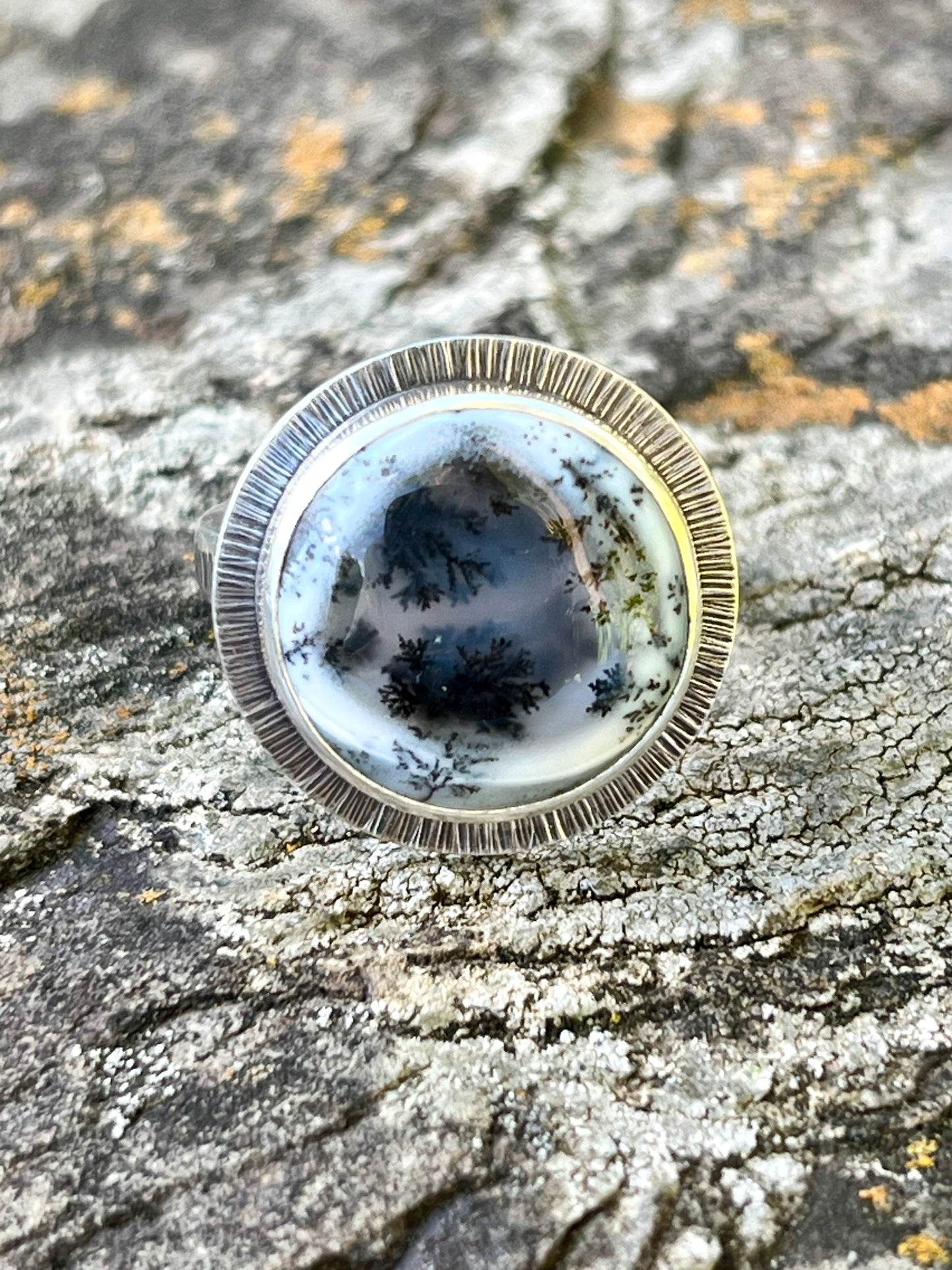Dendritic Opalized Agate Ring