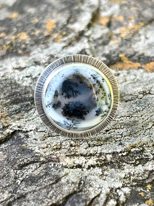 Dendritic Opalized Agate Ring