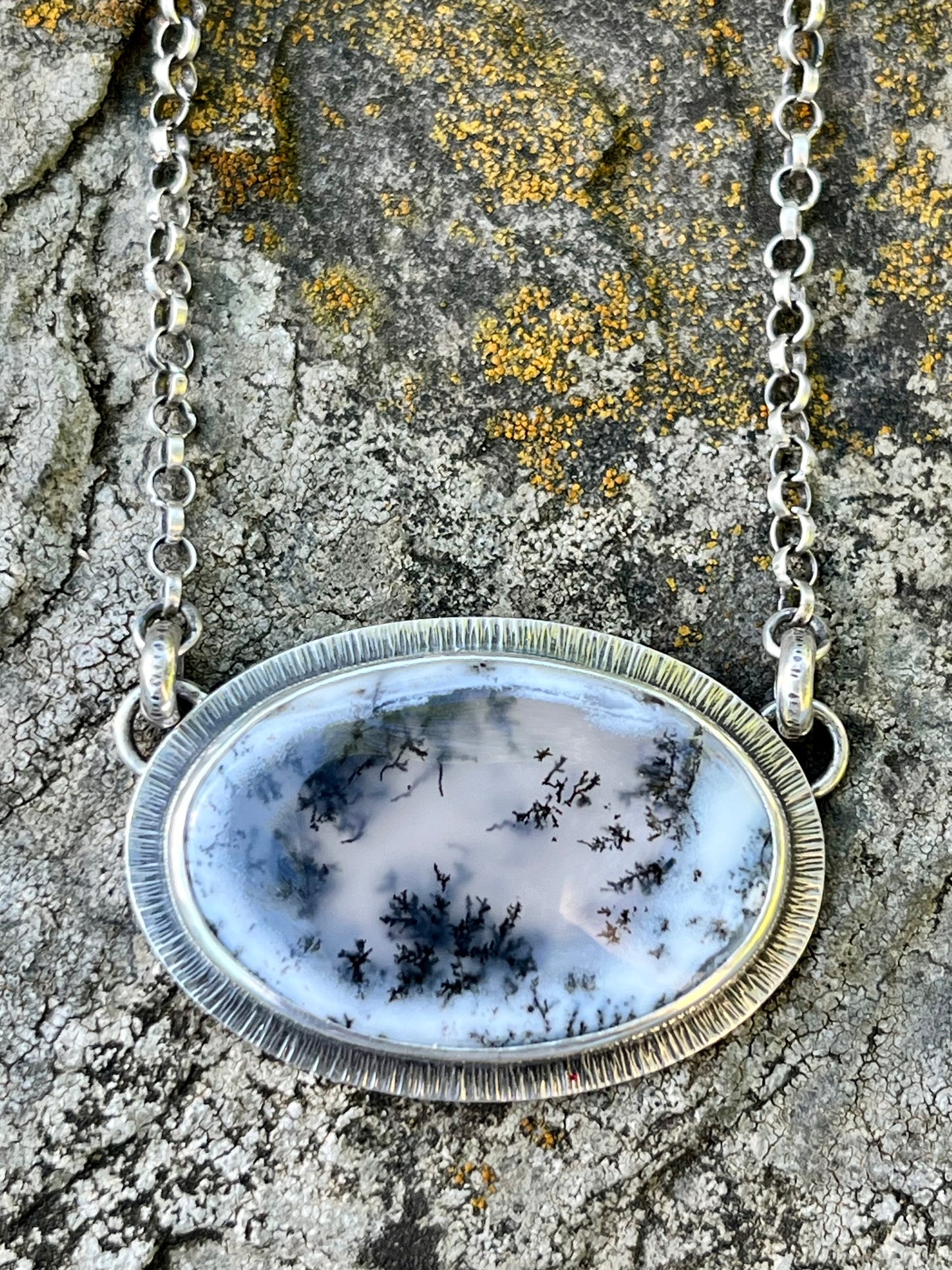 Dendritic Opalized Agate Oval Necklace