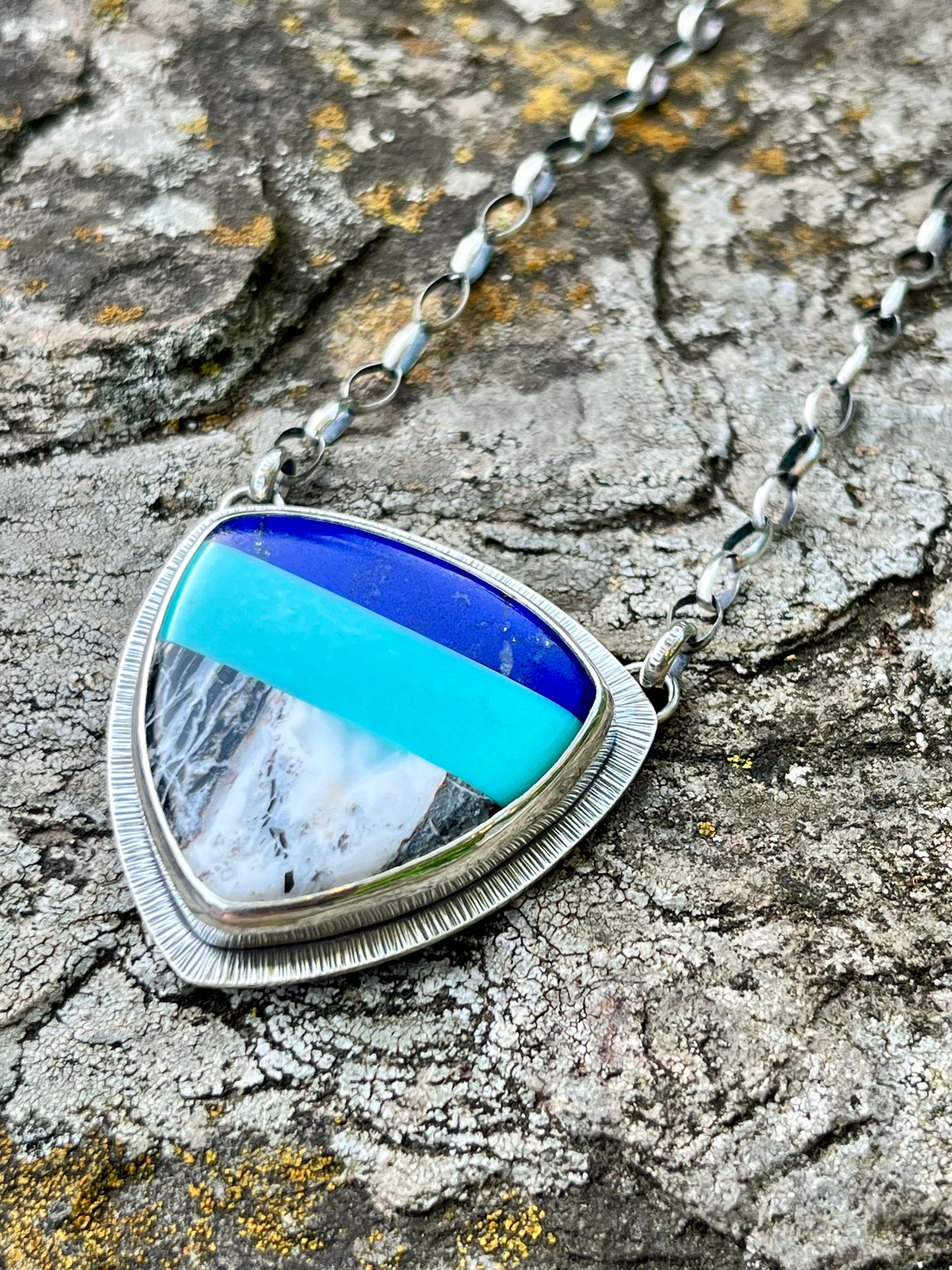 Intarsia Shield Necklace