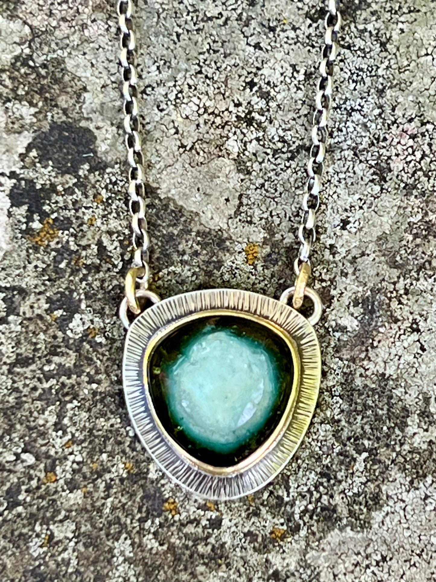 Tourmaline Slice Doublet Necklace