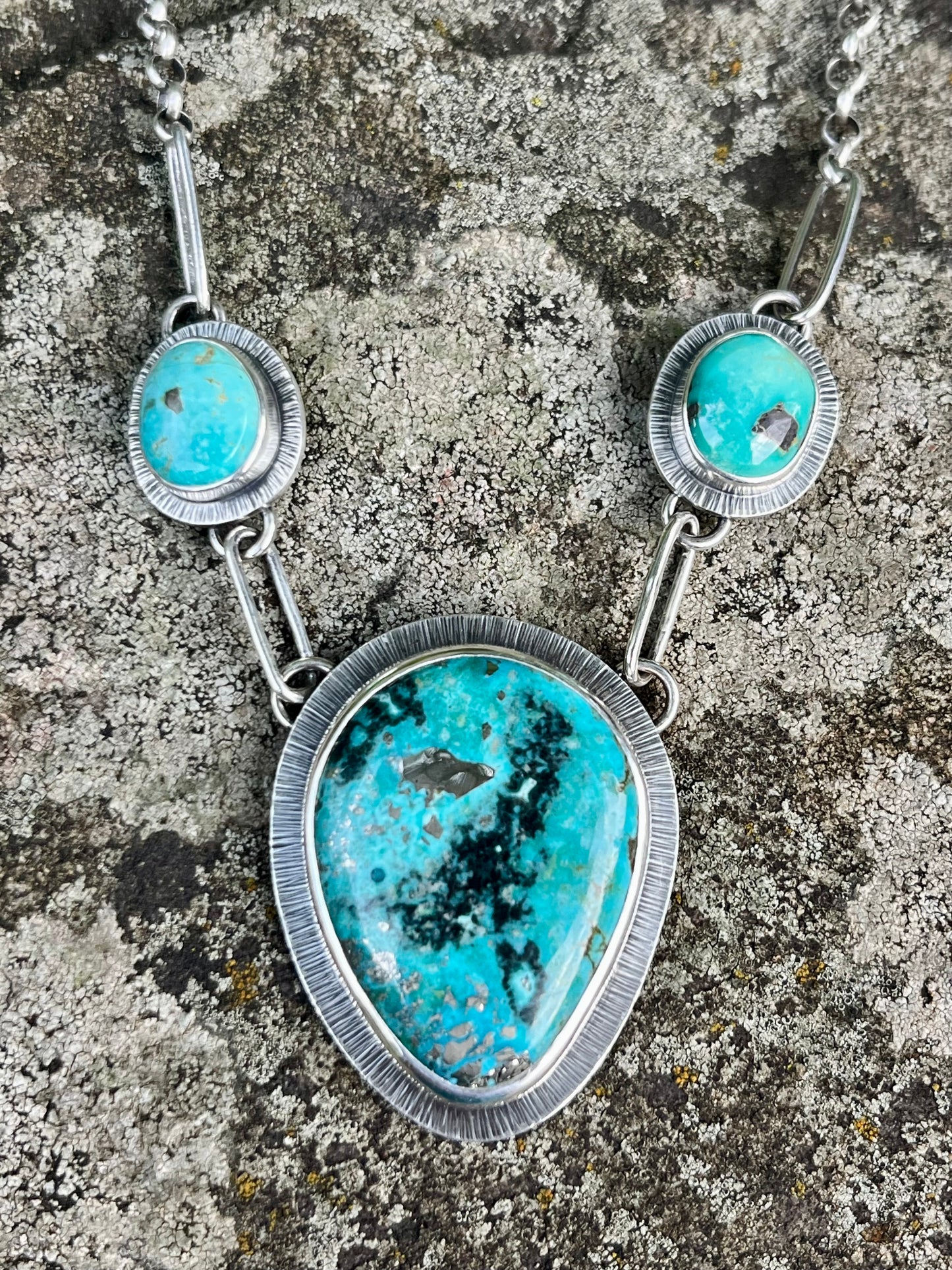Three Stone Turquoise Necklace