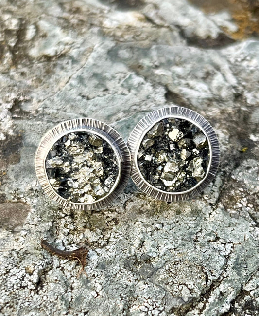 Pyrite Drusy Earrings