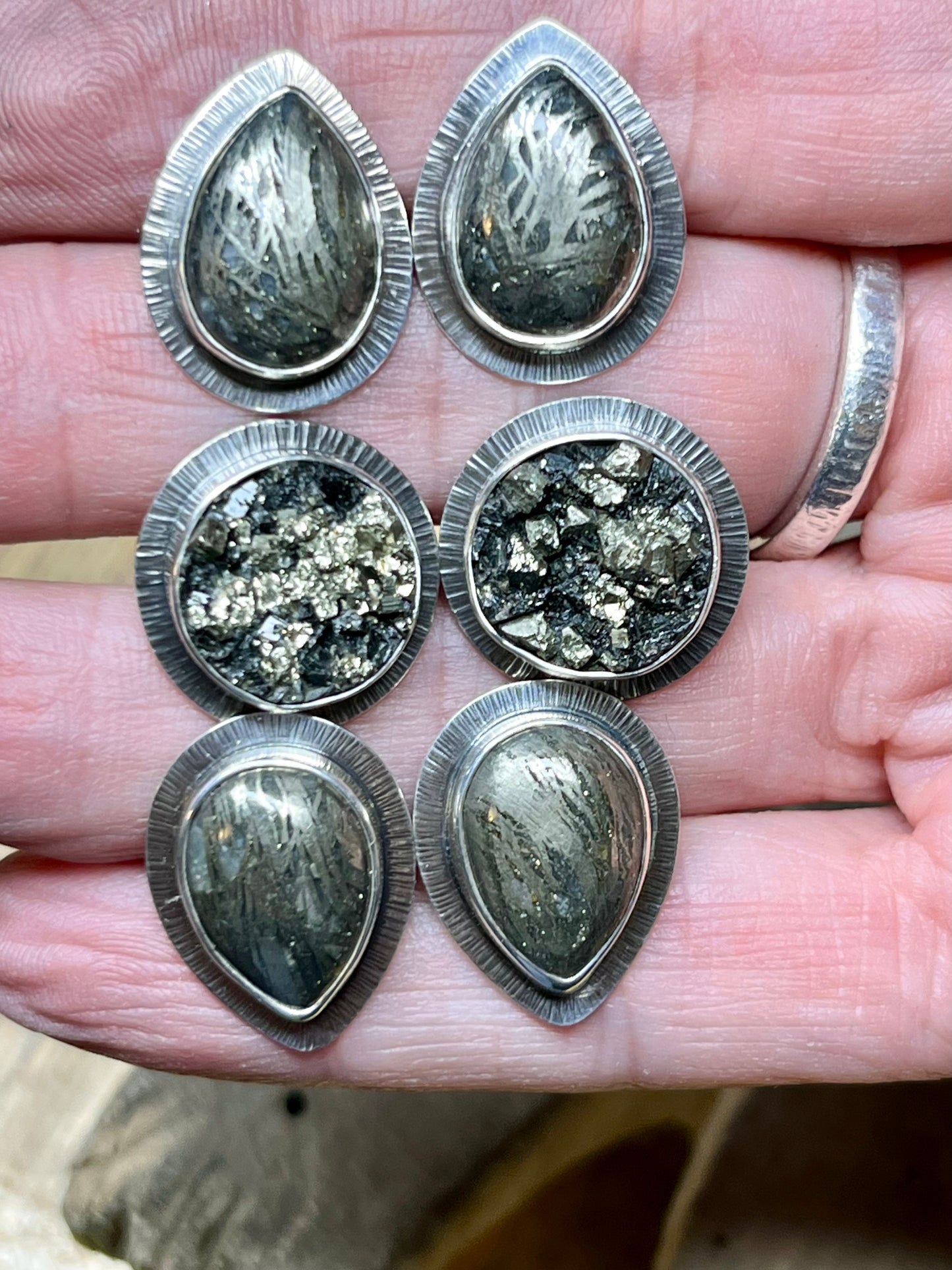Feathered Pyrite Earrings