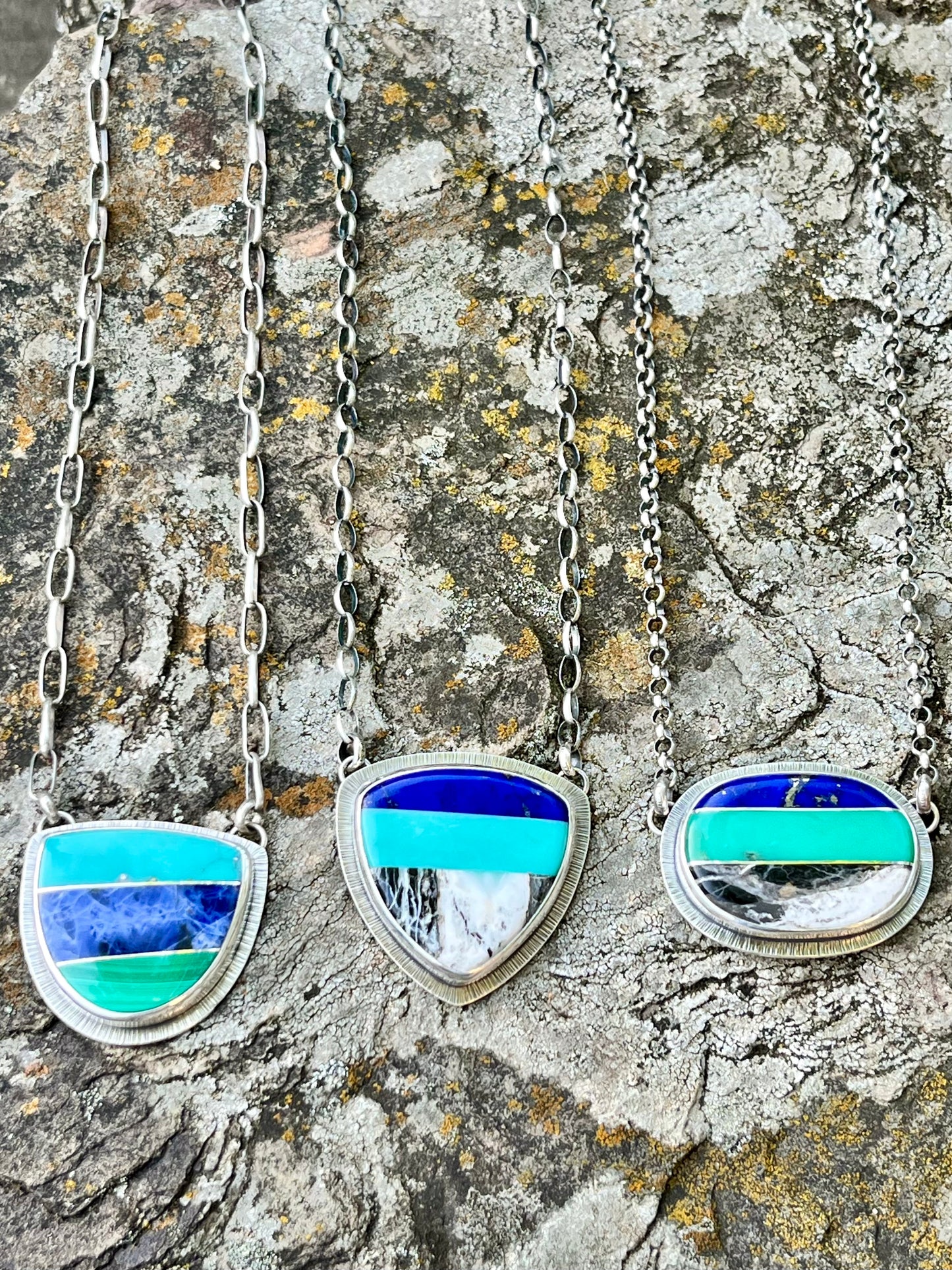 Intarsia Shield Necklace