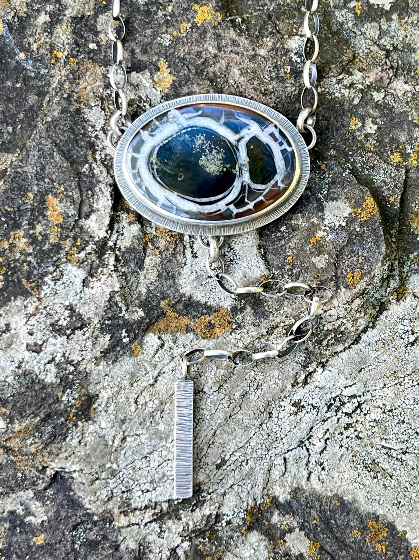 Septarian Nodule Lariat Style Necklace