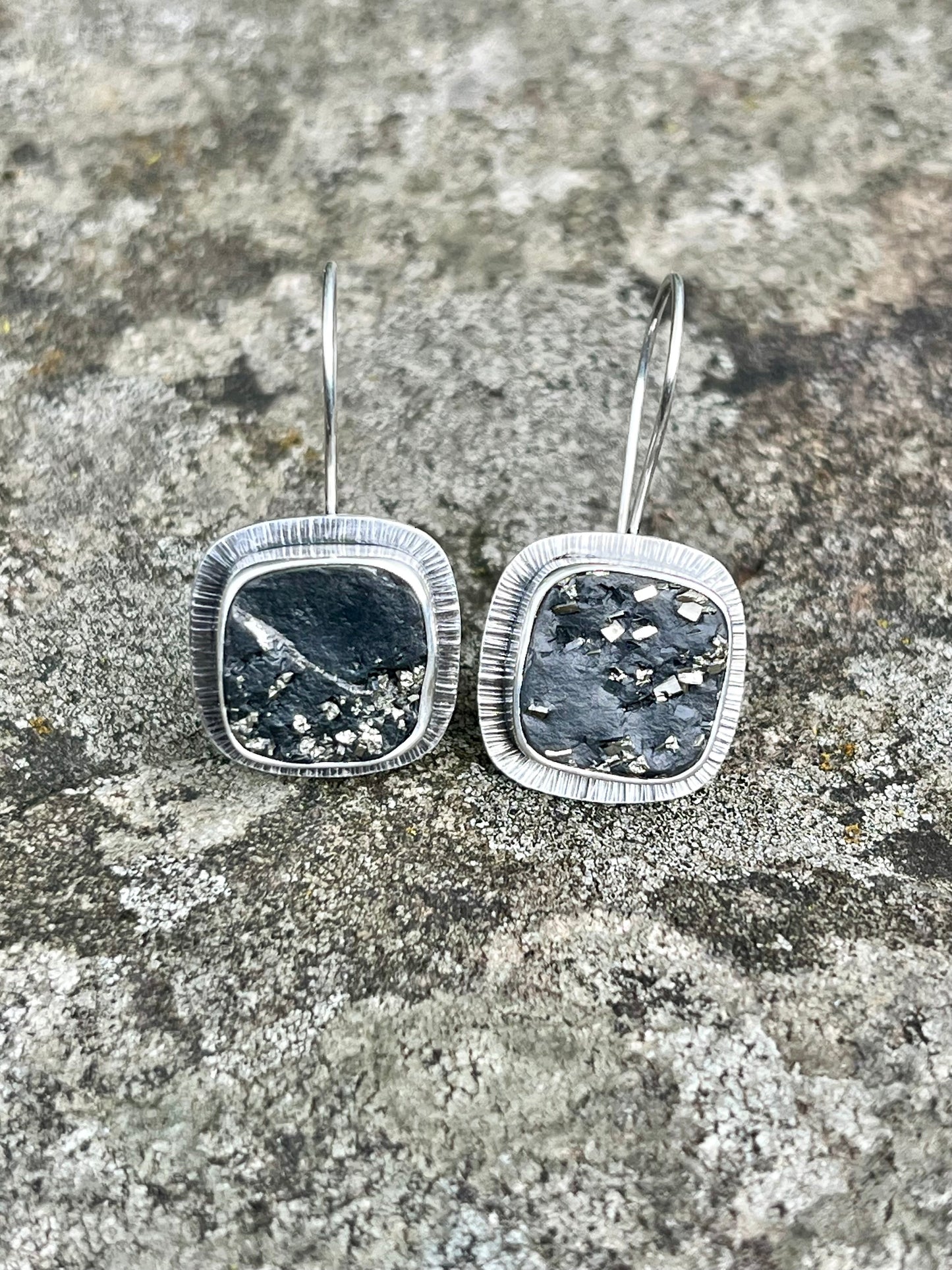 Pyrite Drusy Hook Earrings