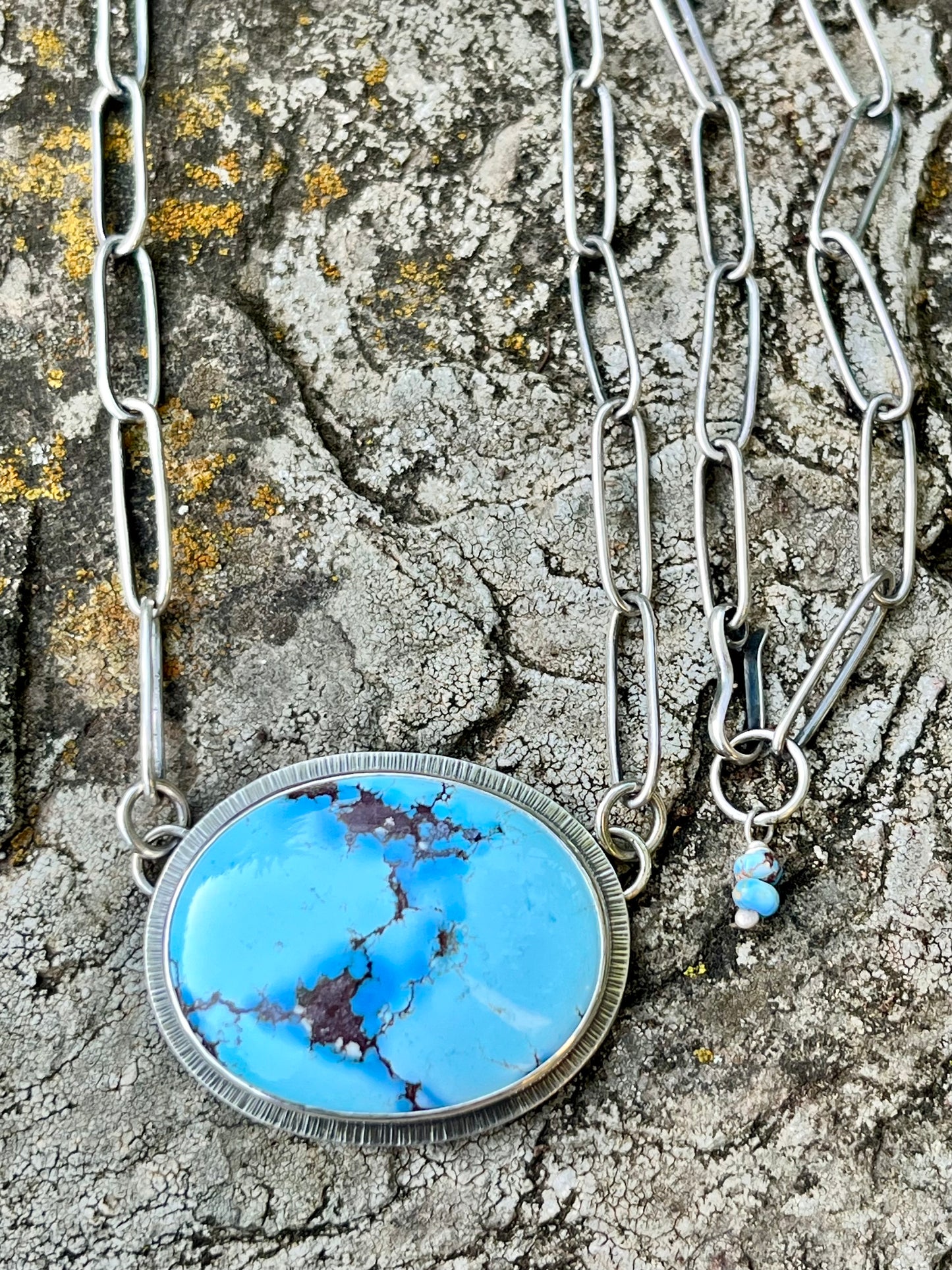 Golden Hill Turquoise Necklace with Handmade Chain