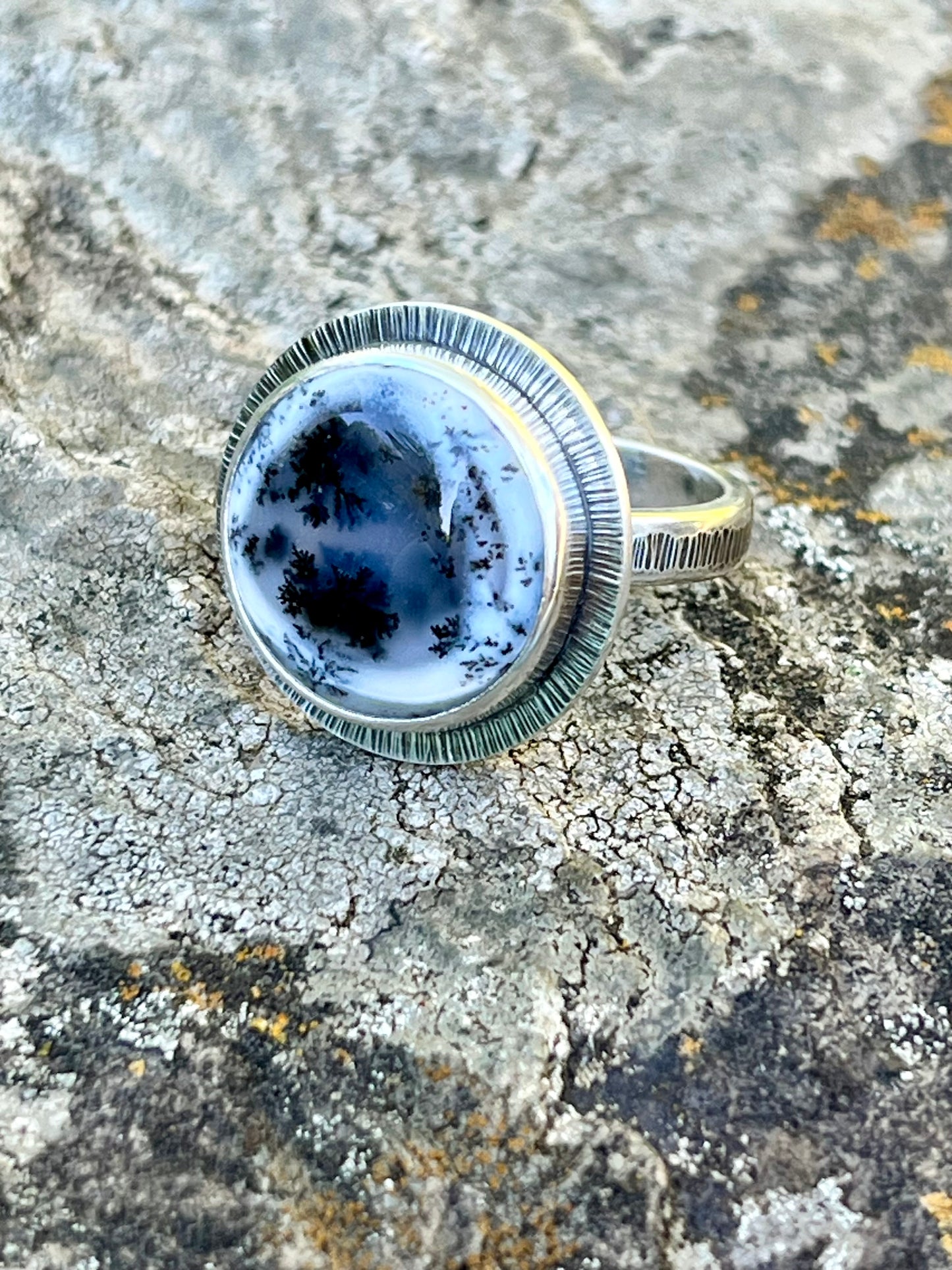 Dendritic Opalized Agate Ring