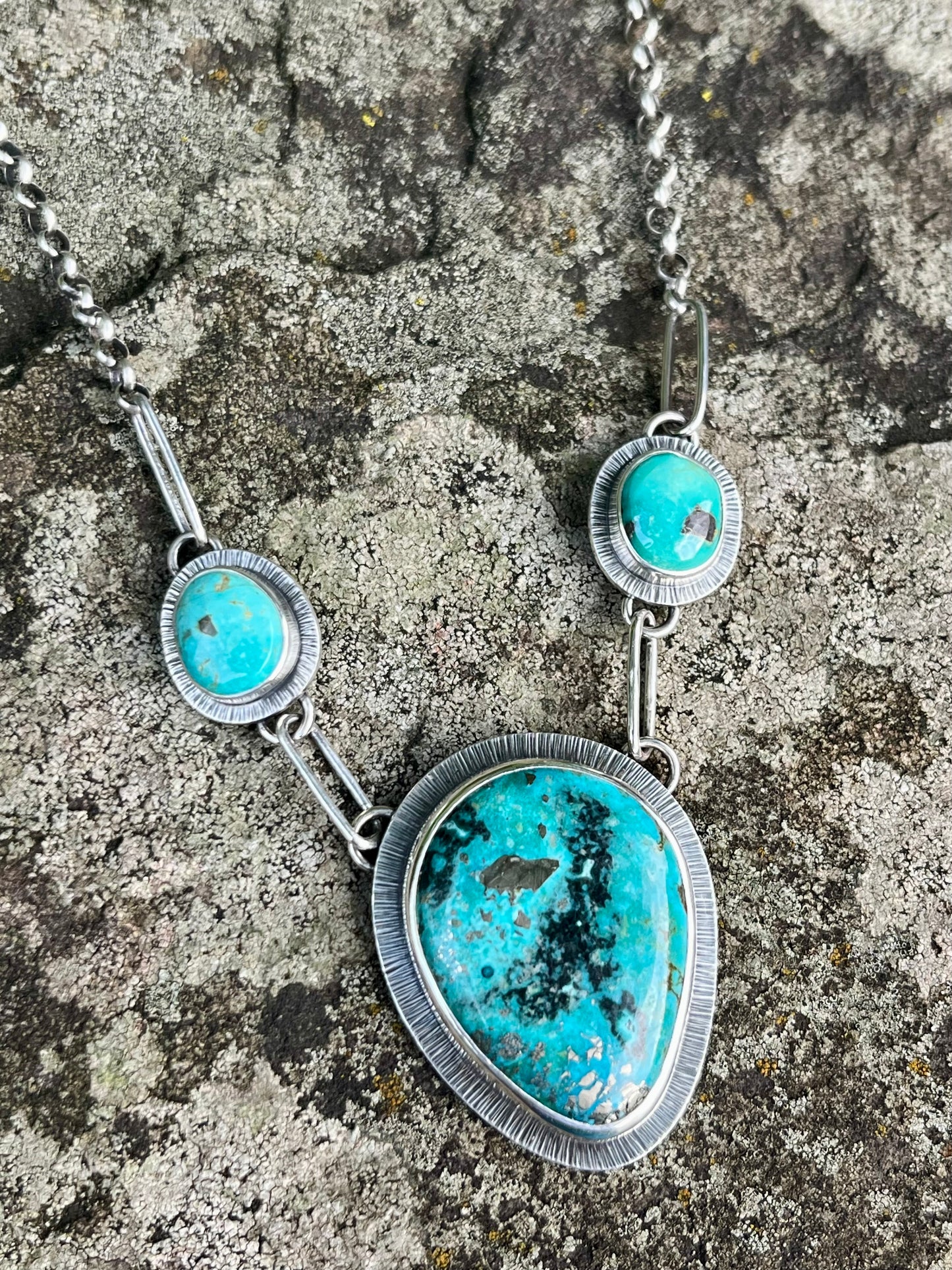 Three Stone Turquoise Necklace