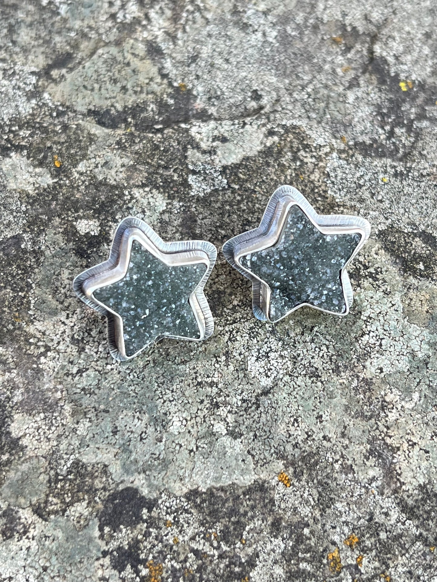 Drusy Star Earrings
